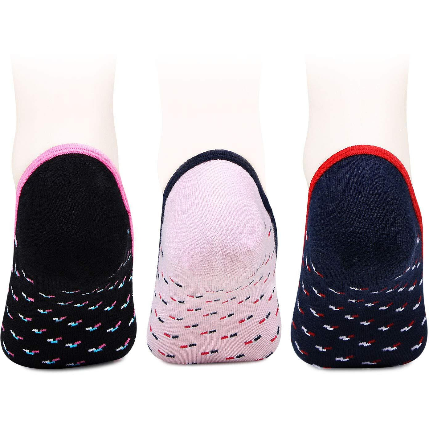 Hush Puppies Women's Cotton Regular Liners Socks (Pack Of 3) (Brohpfl-02-Po3_Multicolor_Free Size)