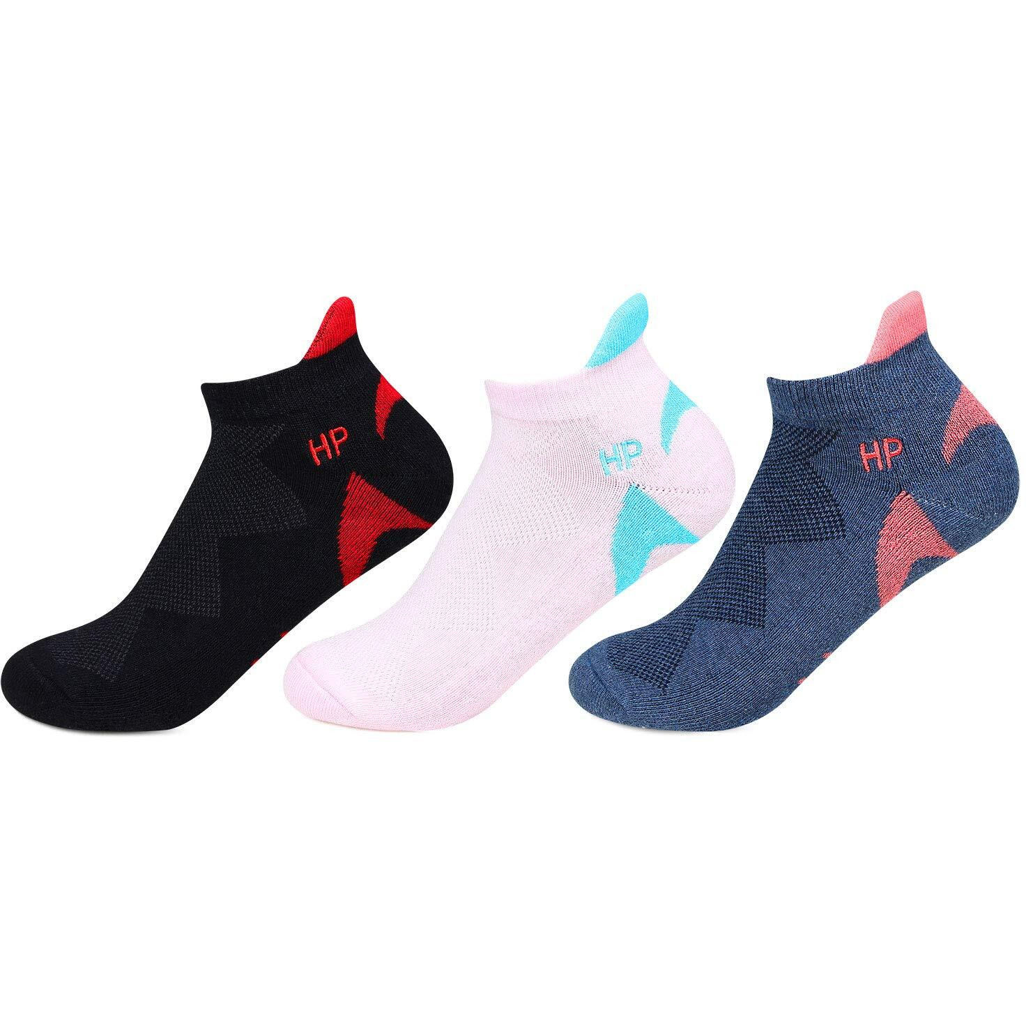 Hush Puppies Cotton Women Core Low Cut Ankle Socks, Multicolour, Free Size Uk(Brohpg-06-Po3)