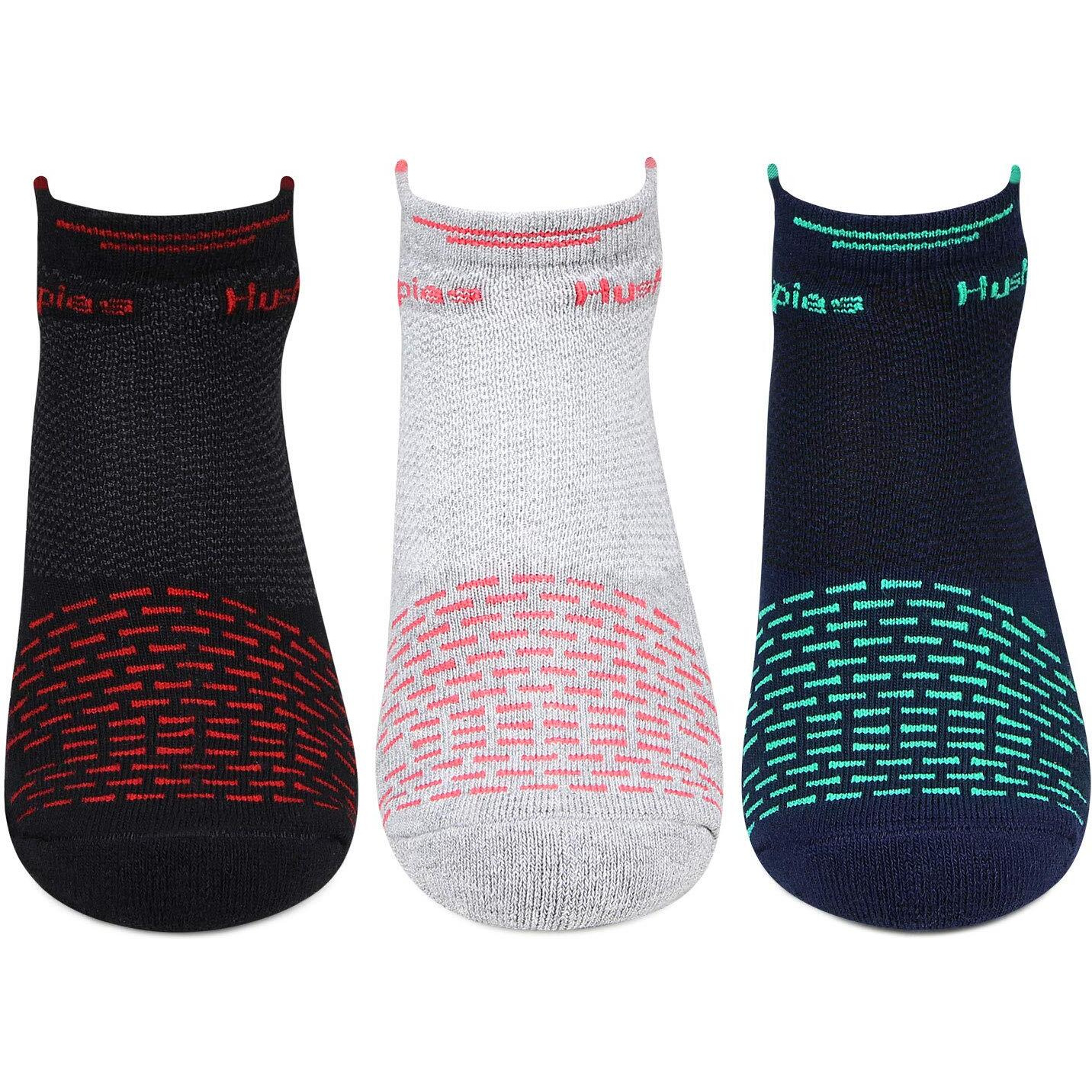 Hush Puppies Women's Cotton Ankle Length Socks (Brohpg-08-Po3_Multicolor_Free Size)