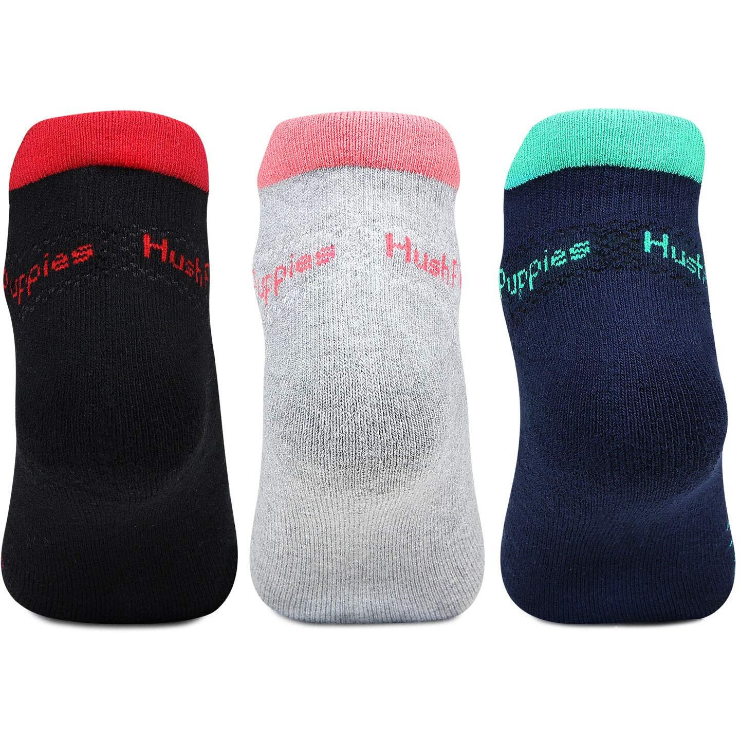 Hush Puppies Women's Cotton Ankle Length Socks (Brohpg-08-Po3_Multicolor_Free Size)