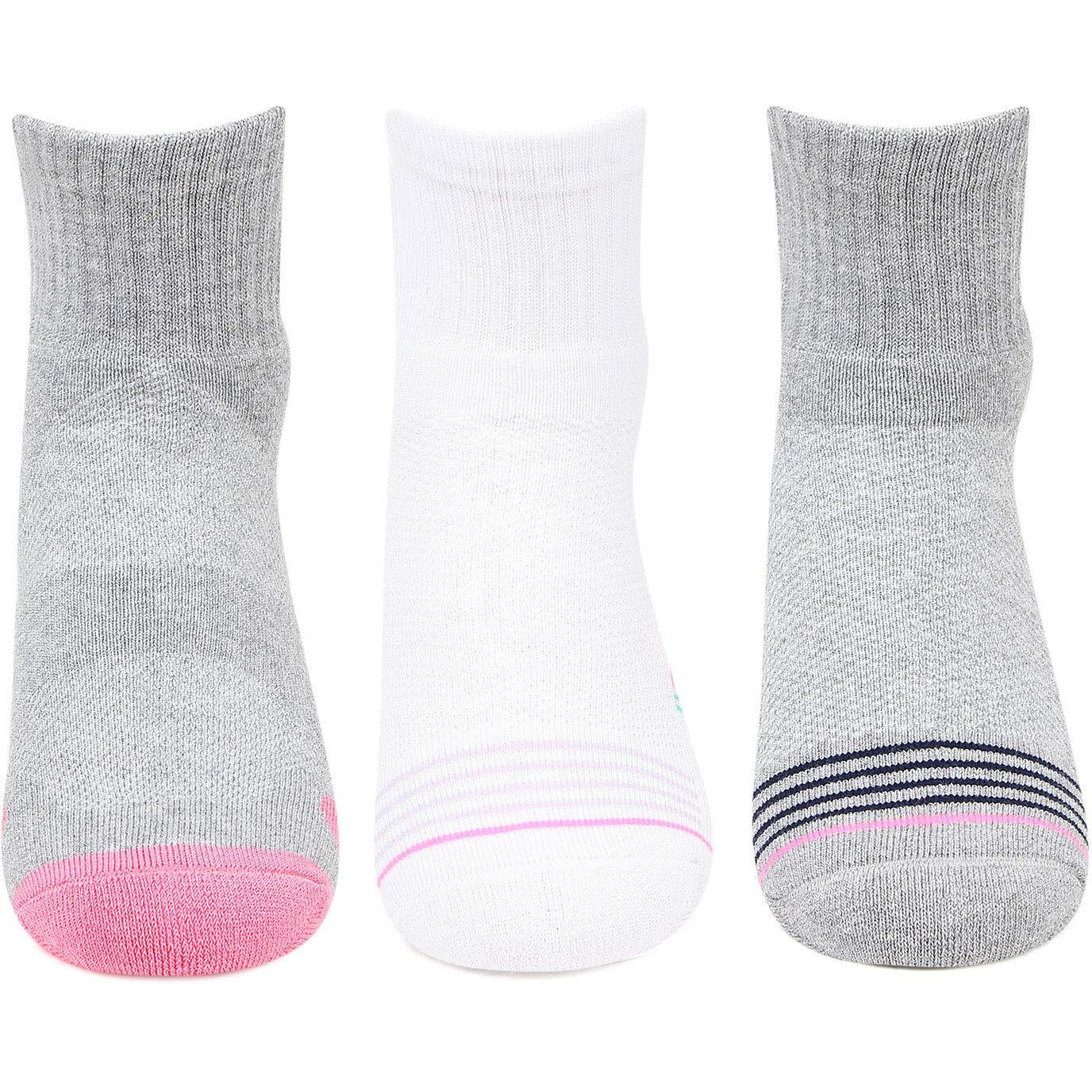 Bonjour Cotton Women Multicolored Cushioned Ankle Length Sports Socks -Pack Of 3