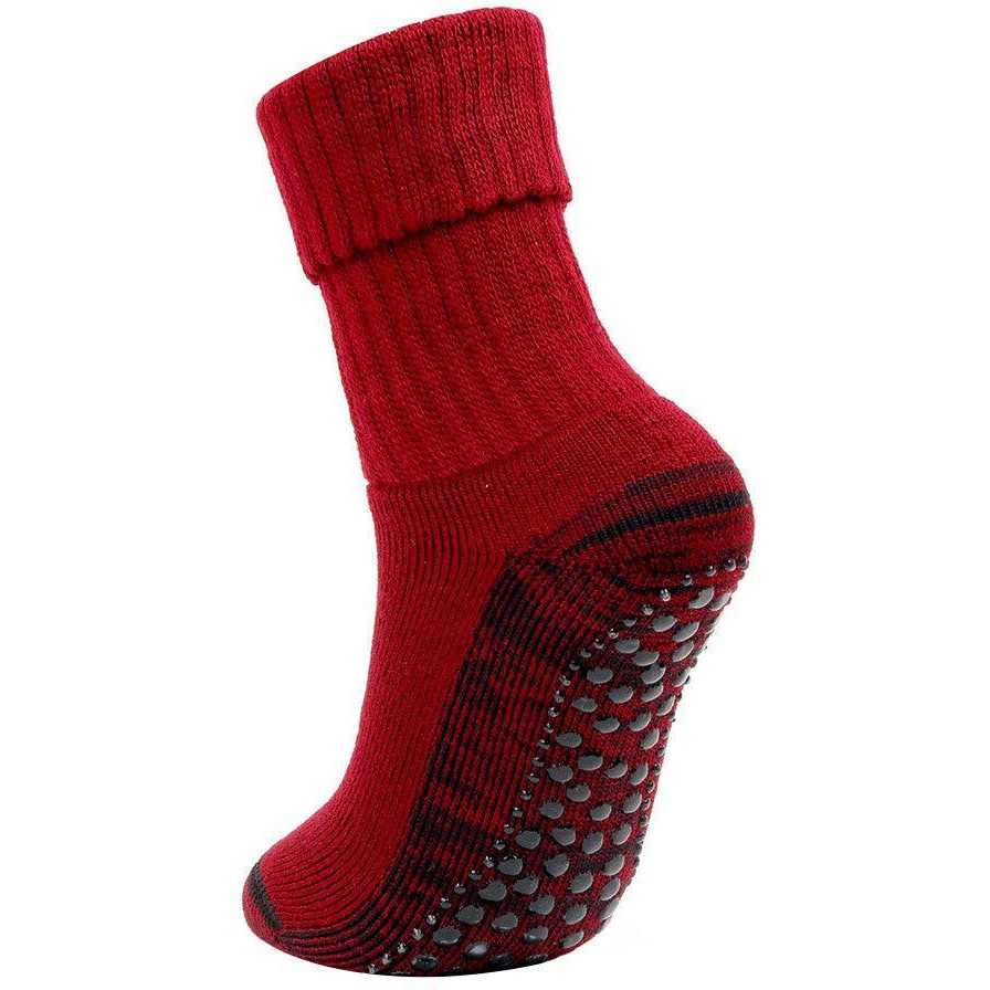 Bonjour Women's Woolen Anti-Skid Indoor Socks - Maroon- PO1