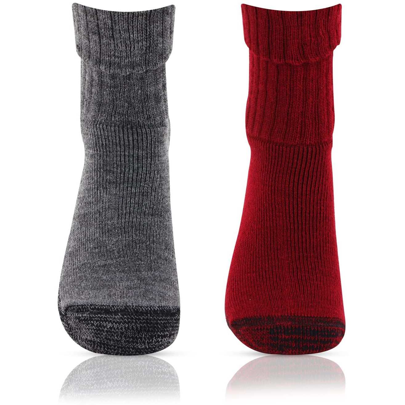 Bonjour Women's Woolen Anti-Skid (Gripper) Indoor Socks, Pack Of 2, Free Size