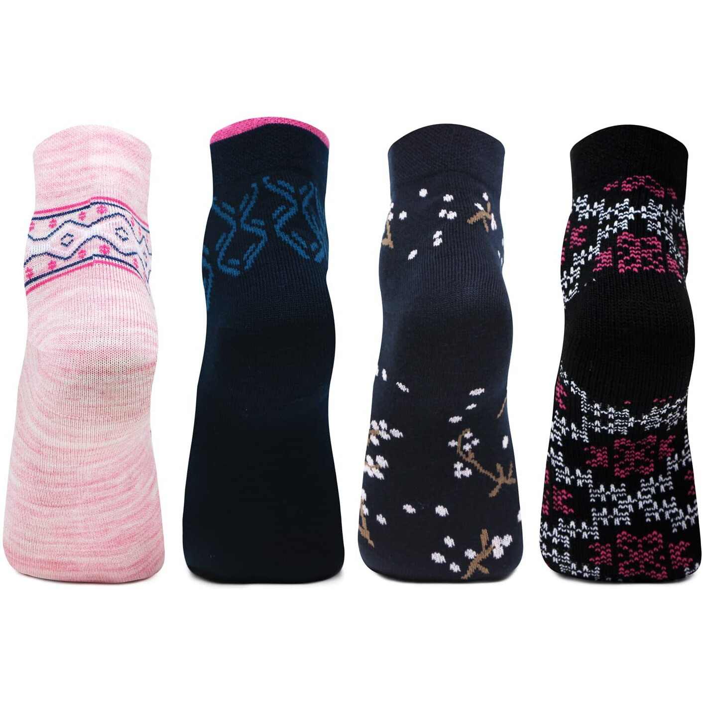 Bonjour Ankle Length Woolen Thumb Socks For Women- Pack of 4