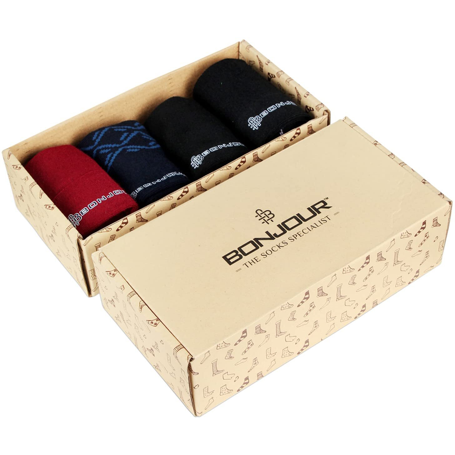 Bonjour Ankle Length Woolen Thumb Socks For Women- Pack of 4