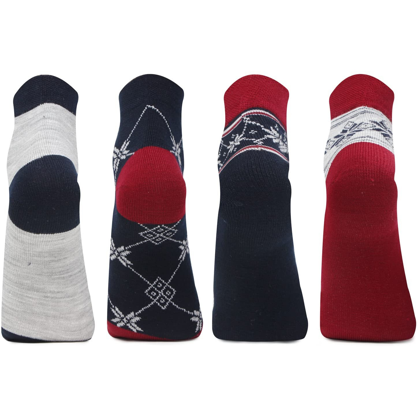Bonjour Ankle Length Woolen Thumb Socks For Women- Pack of 4