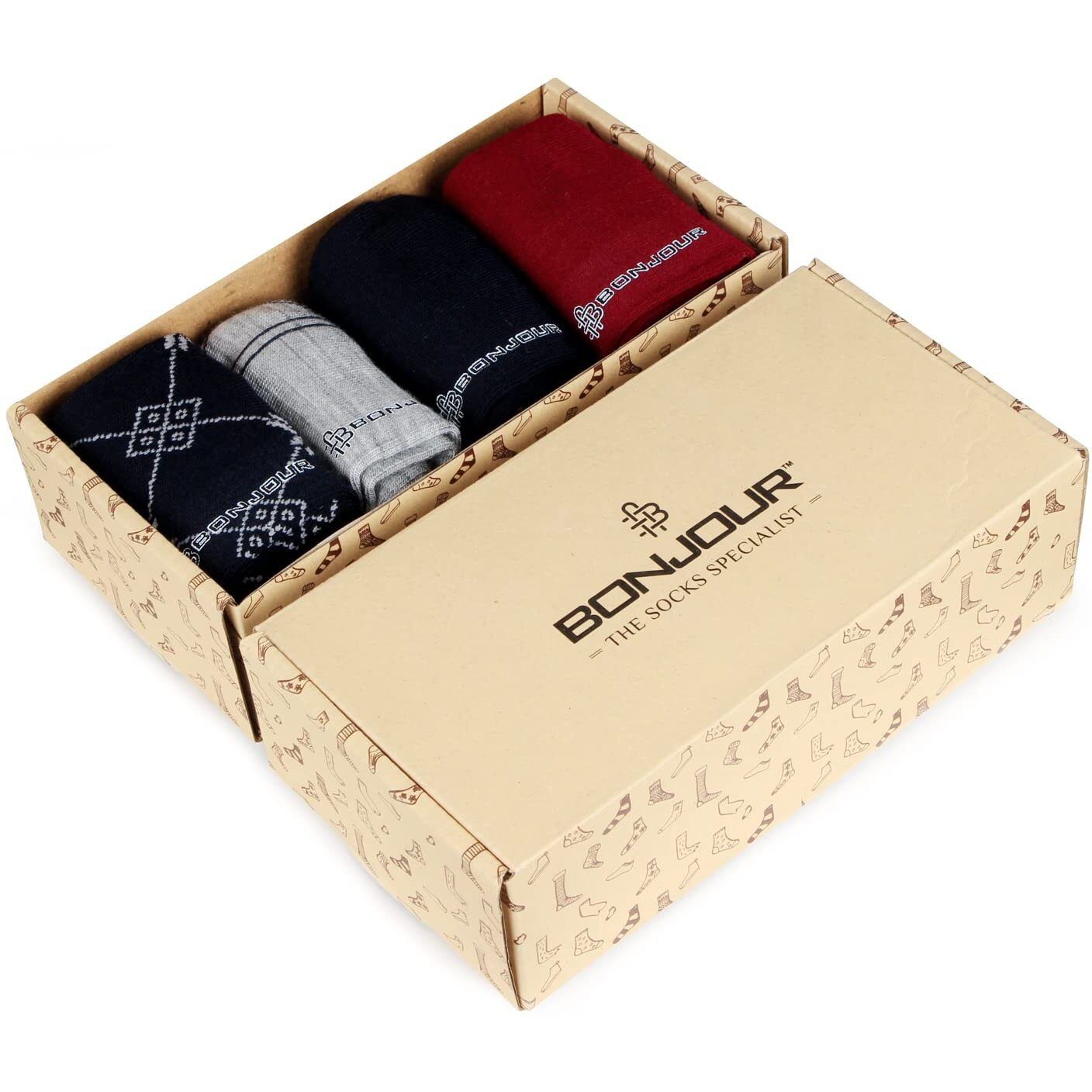 Bonjour Ankle Length Woolen Thumb Socks For Women- Pack of 4