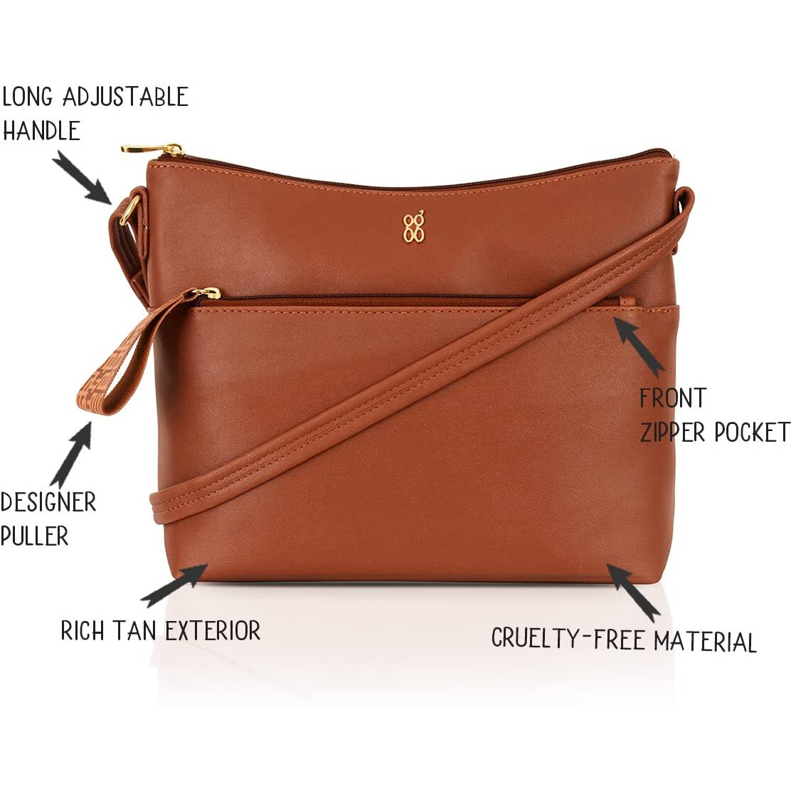 Baggit Women Tan Sling Bag Small Size | Ladies Stylish Casual Cross Body Purse Handbag