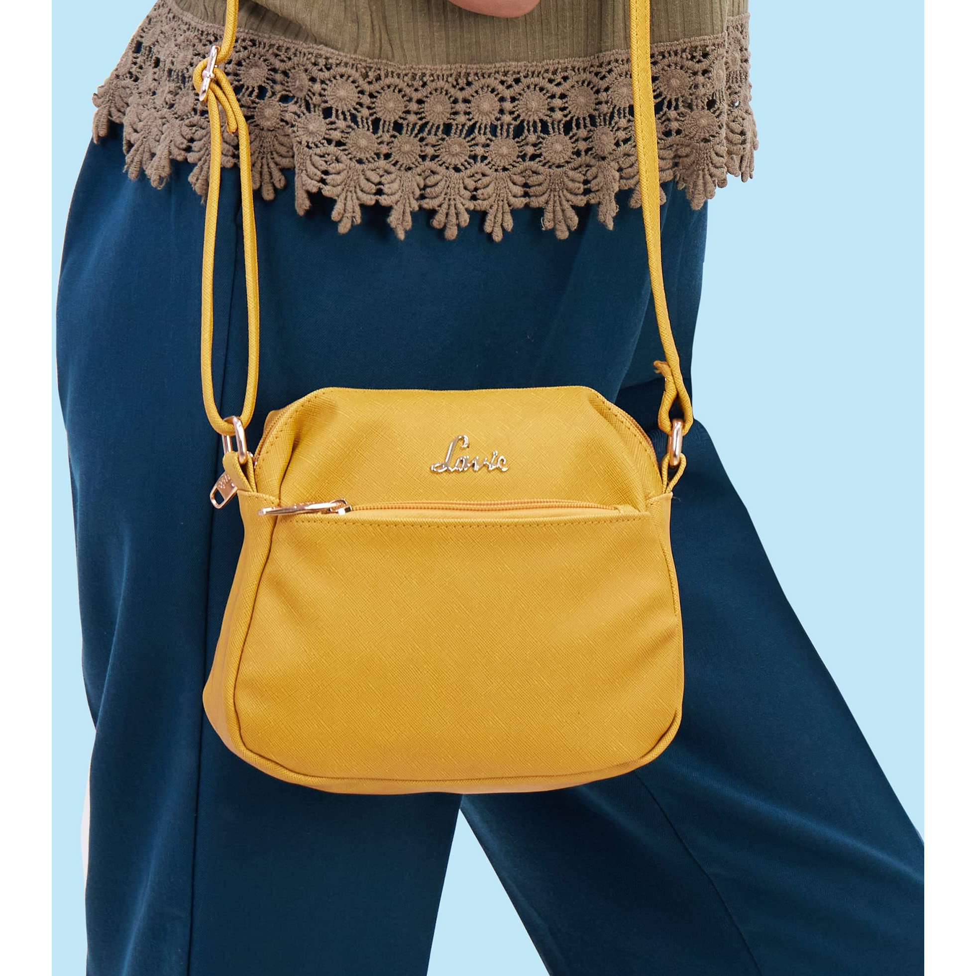 Lavie Women's Sling Bag (Yellow, Ocher)