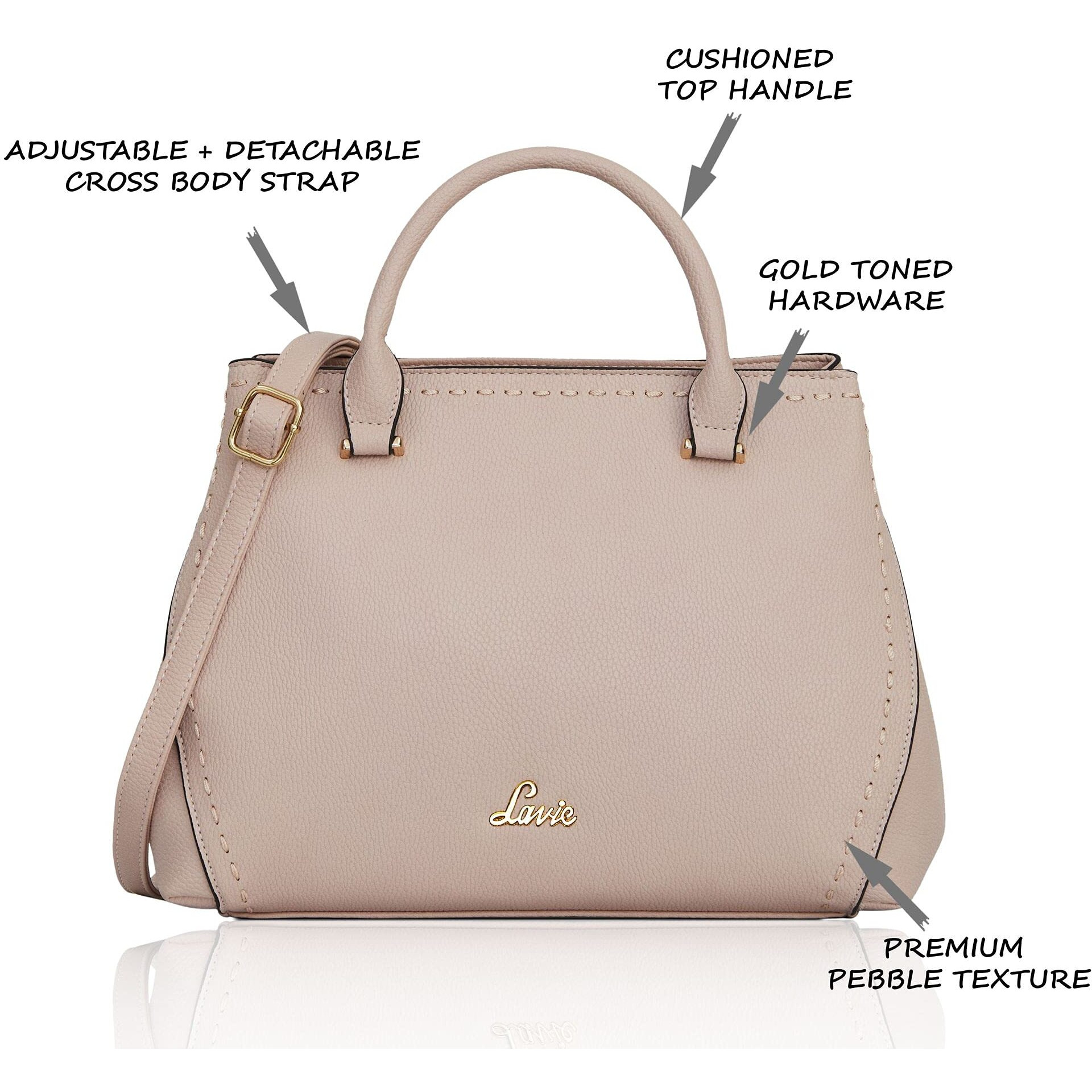 Lavie Omnia Medium Satchel Women's Handbag, Pink