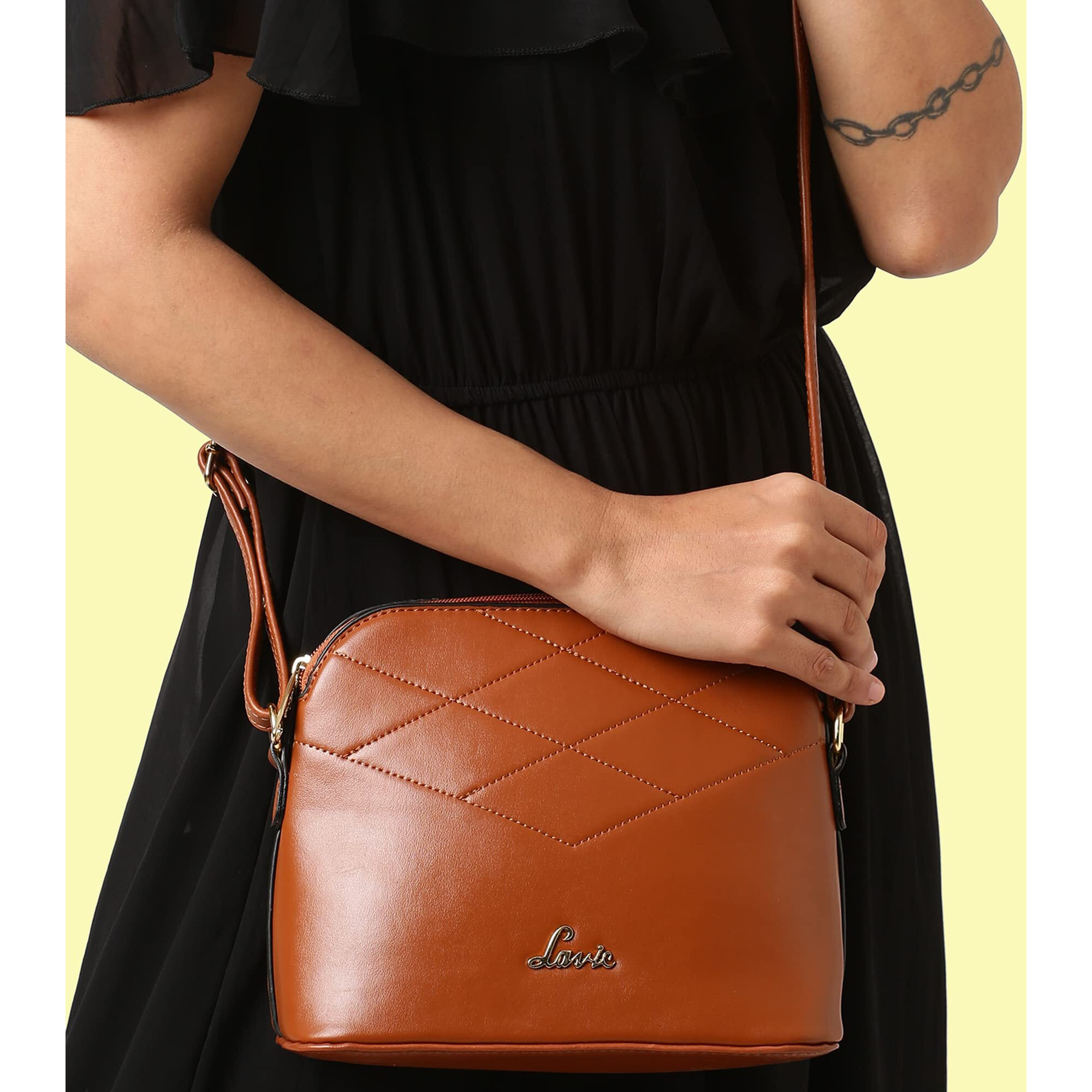 Lavie Women's Marma Zig Zag Sling Bag (Tan)