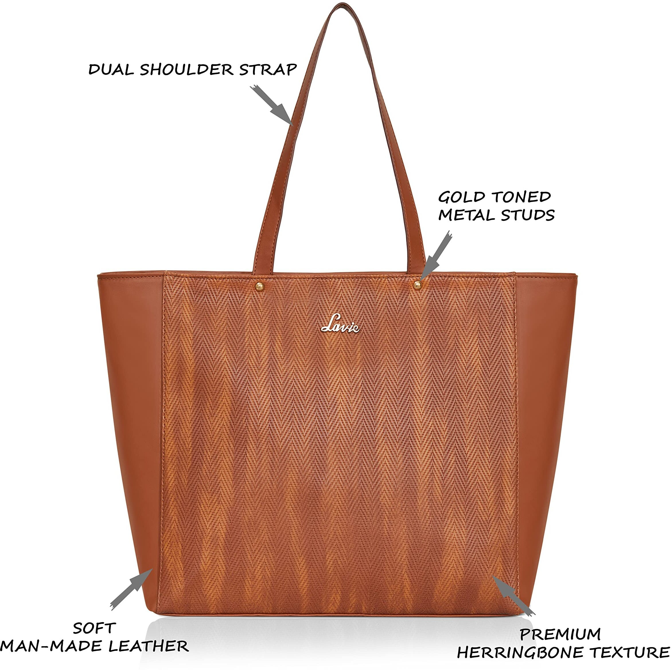 Lavie Women's Malnov Tote Handbag (Brown, Tan)