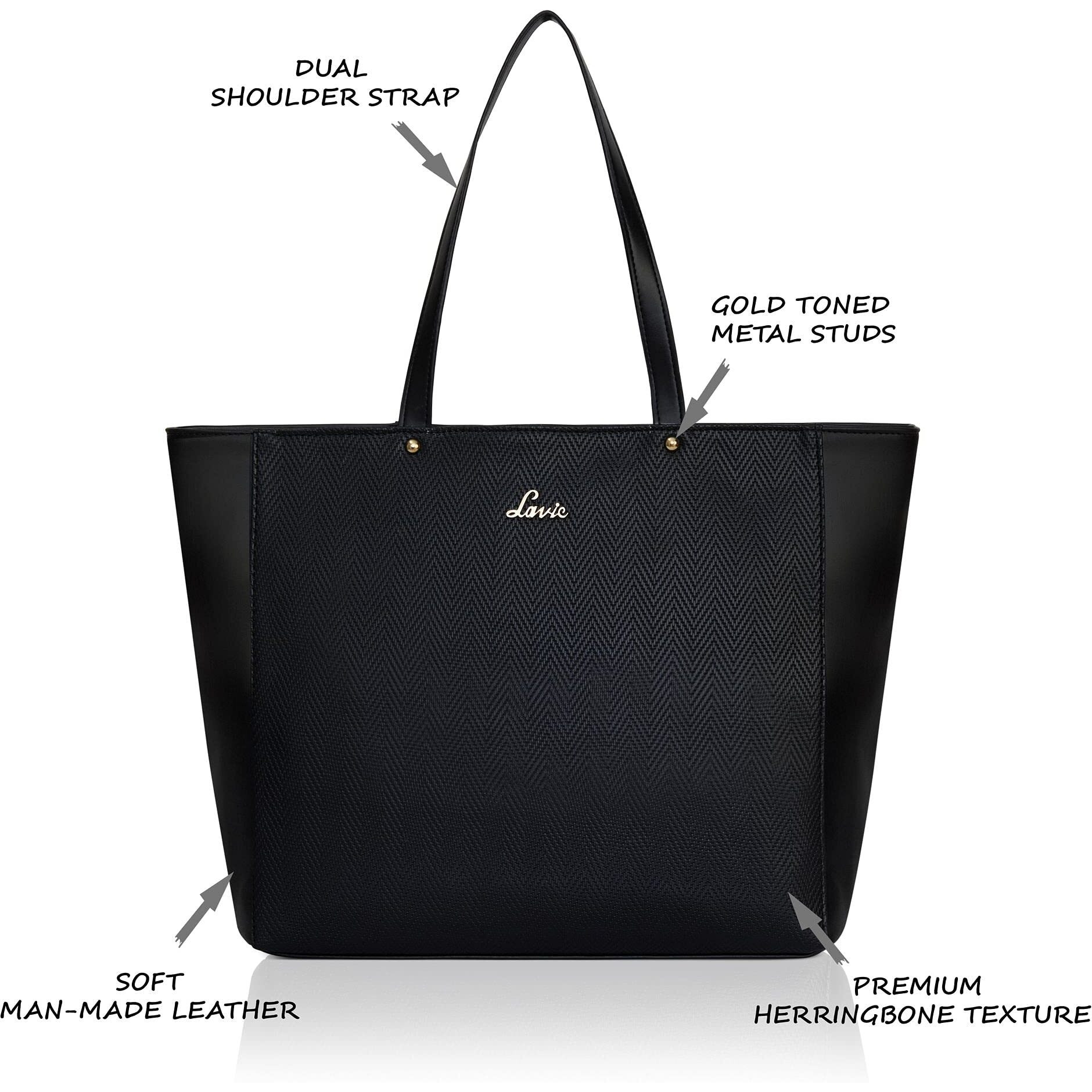 Lavie Women's Malgana Large Tote Bag Black Ladies Purse Handbag