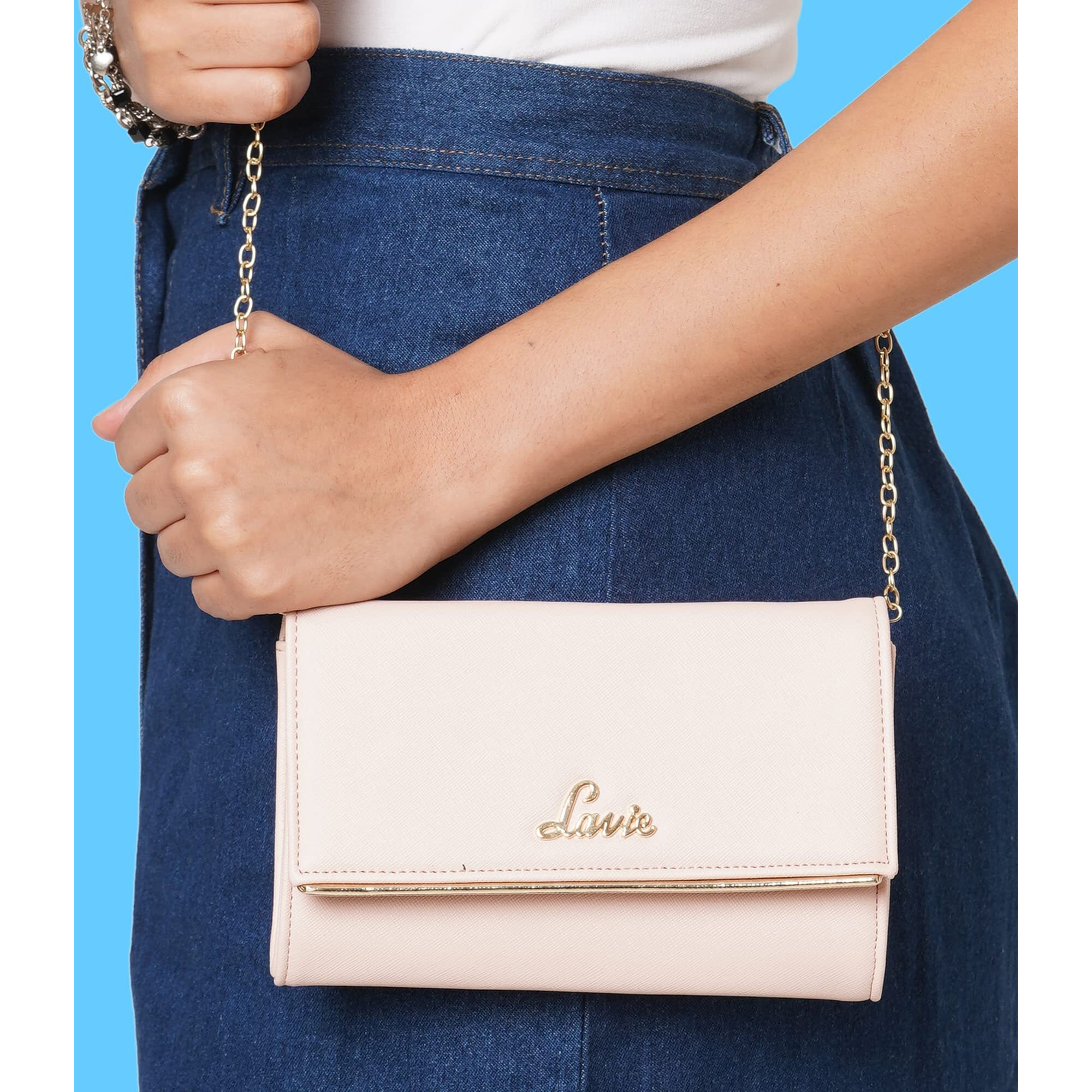 Lavie Women's Clutch (White, Pearl)