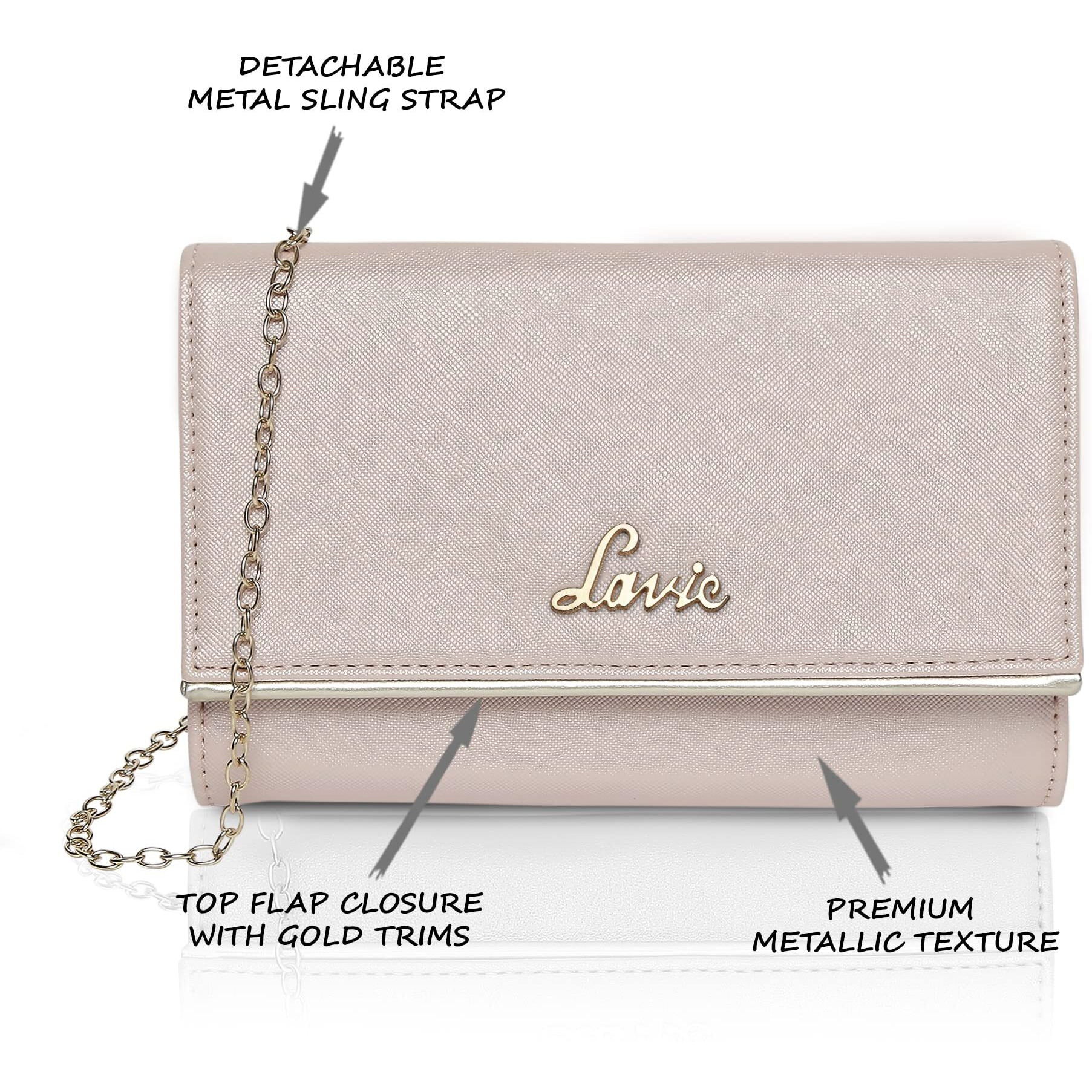Lavie Women's Clutch (White, Pearl)