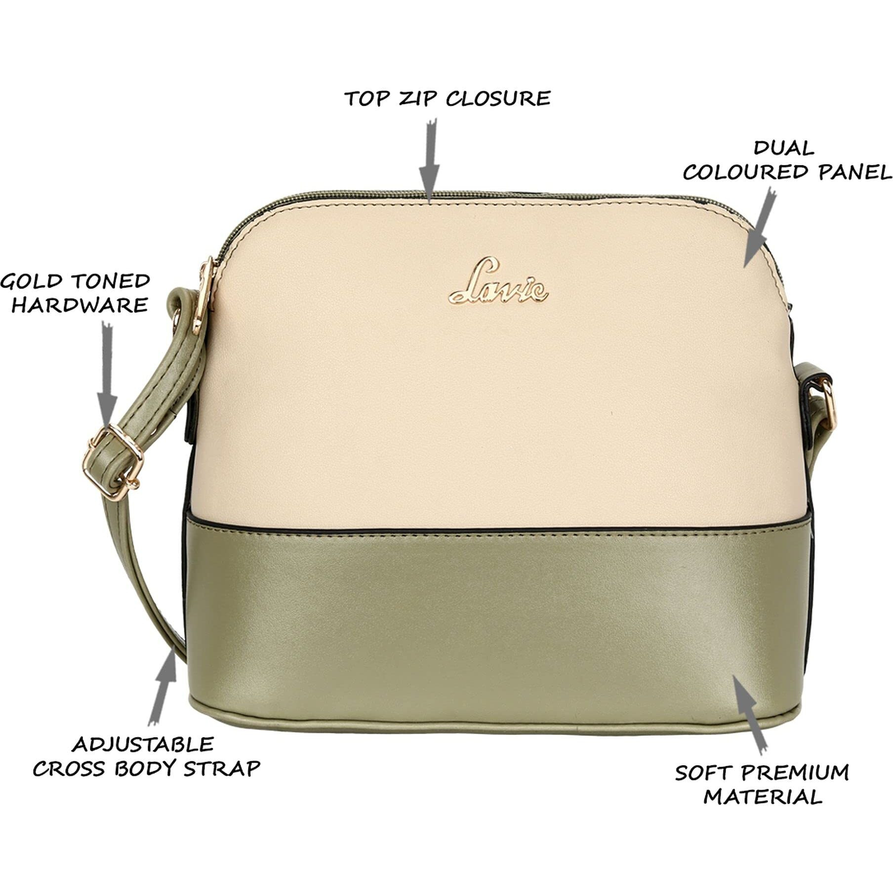 Lavie 20 Women's Sling Bag (Olive) RIGEL CSB CLR BK DME