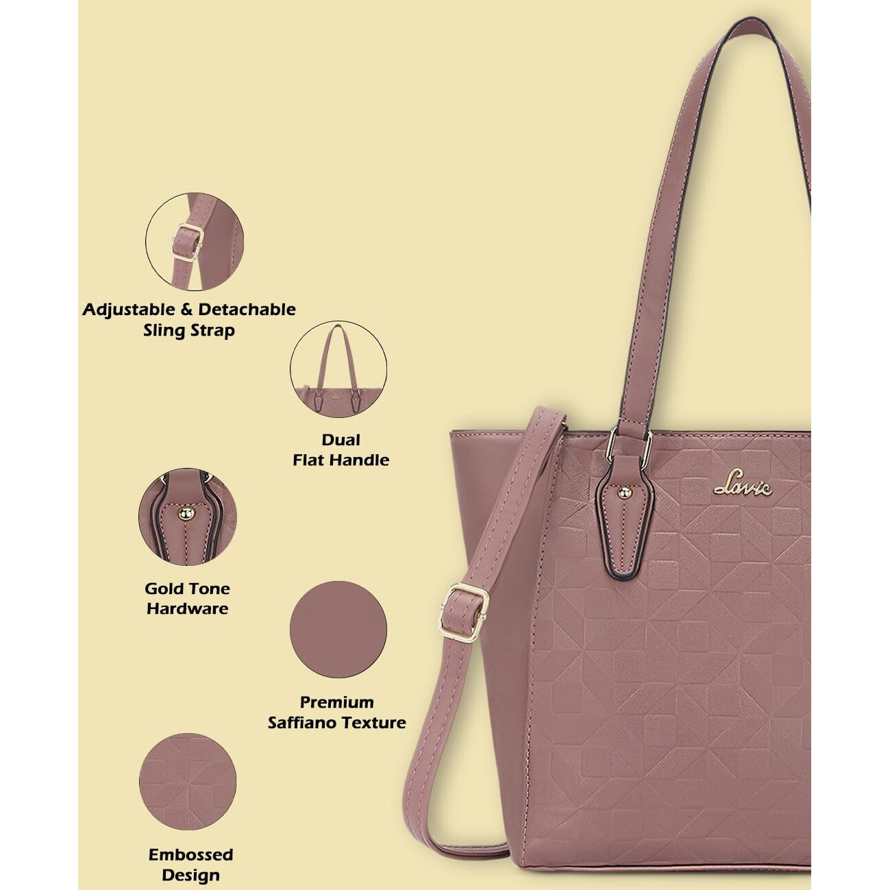 Lavie Zarya Women's Tote Bag with No (D. Pink)