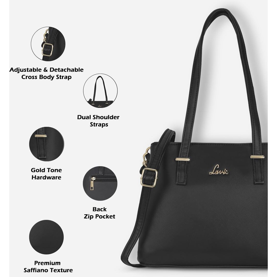 Lavie Women's Odiase Med Sat 2c - Handbag (Black)