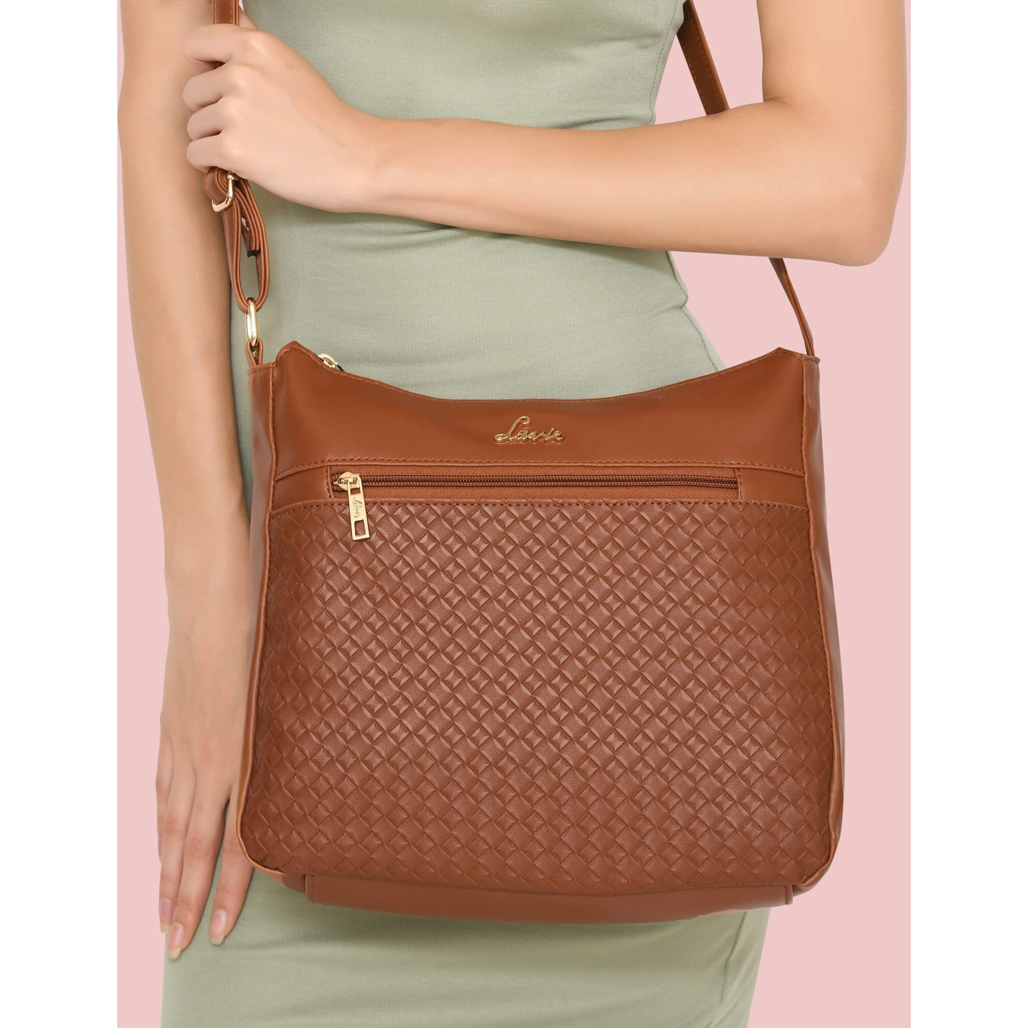 Lavie Women's Moritz Crossbody Horizontal Woven Sling Bag Tan Ladies Purse Handbag