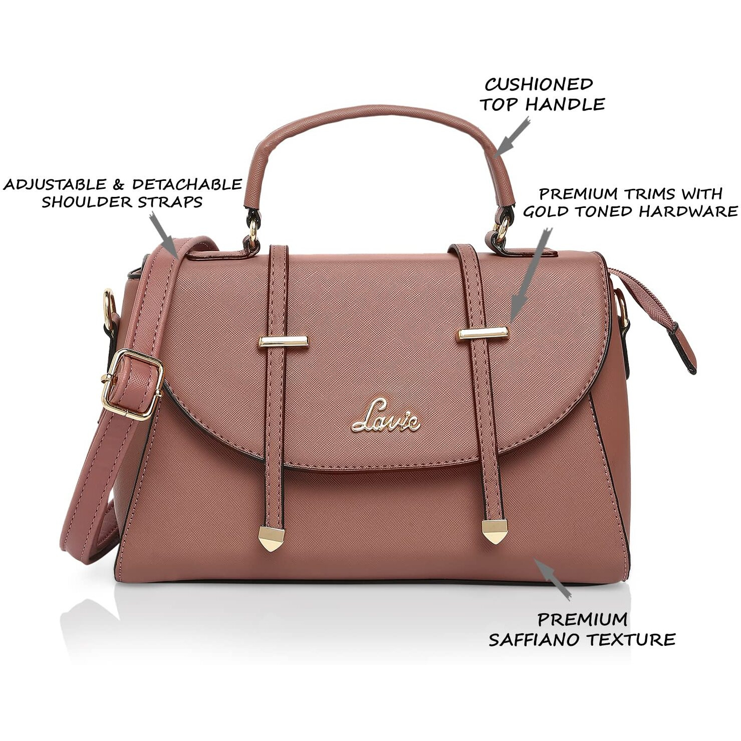 Lavie Beech Women's Satchel Handbag, D Pink