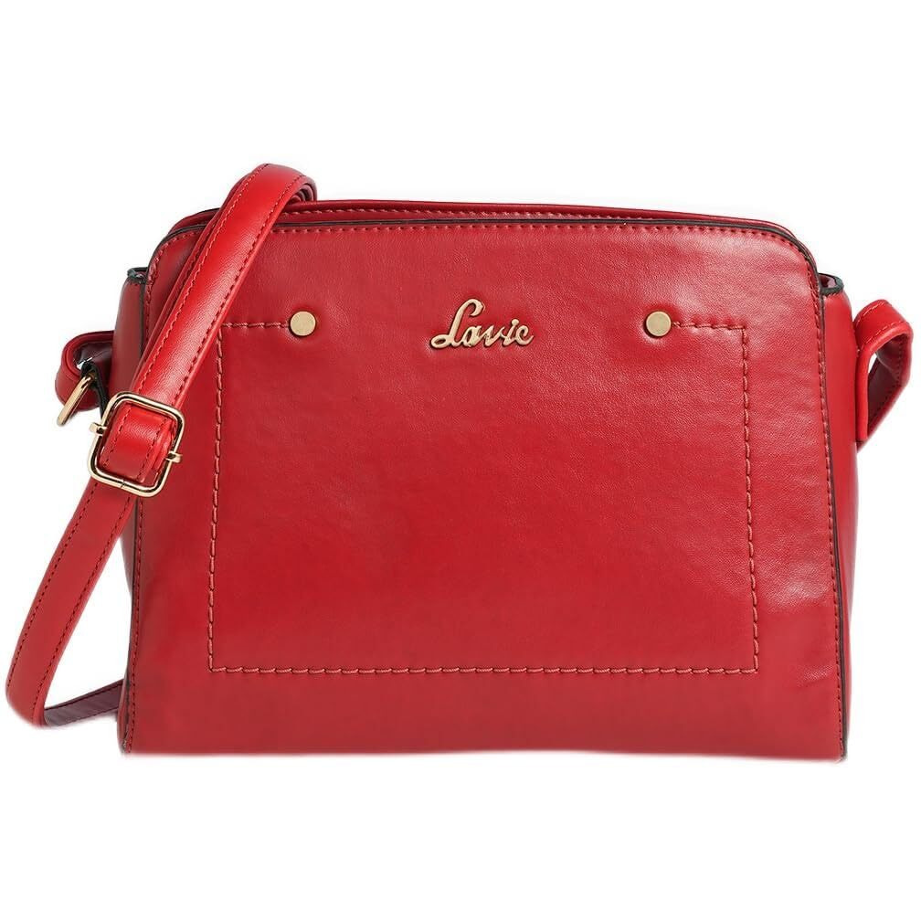 Lavie Women's Jeffrey Deco Stitch Sling Bag Red Ladies Purse Handbag