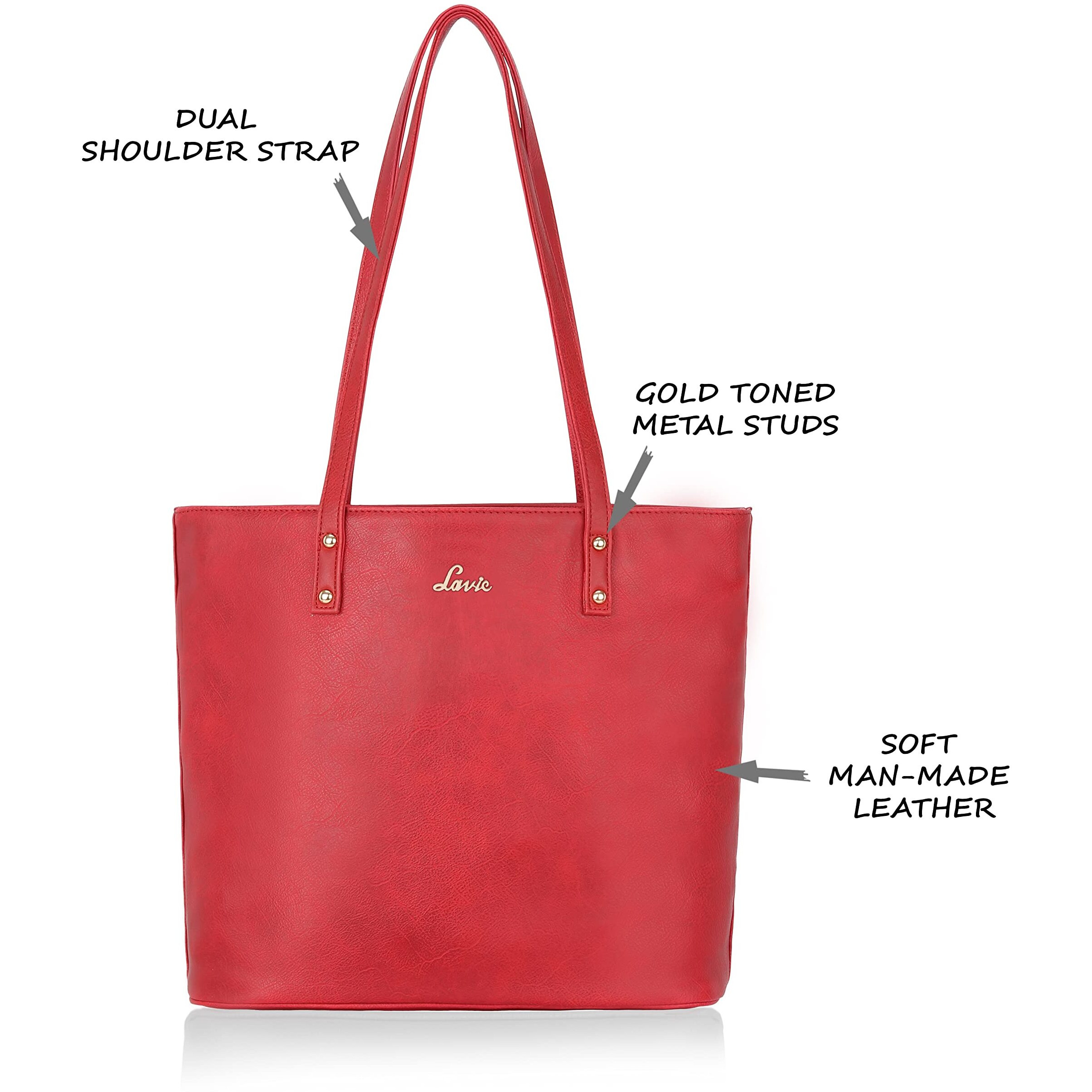 Lavie Women's Pavo Large Tote Bag Red Ladies Purse Handbag