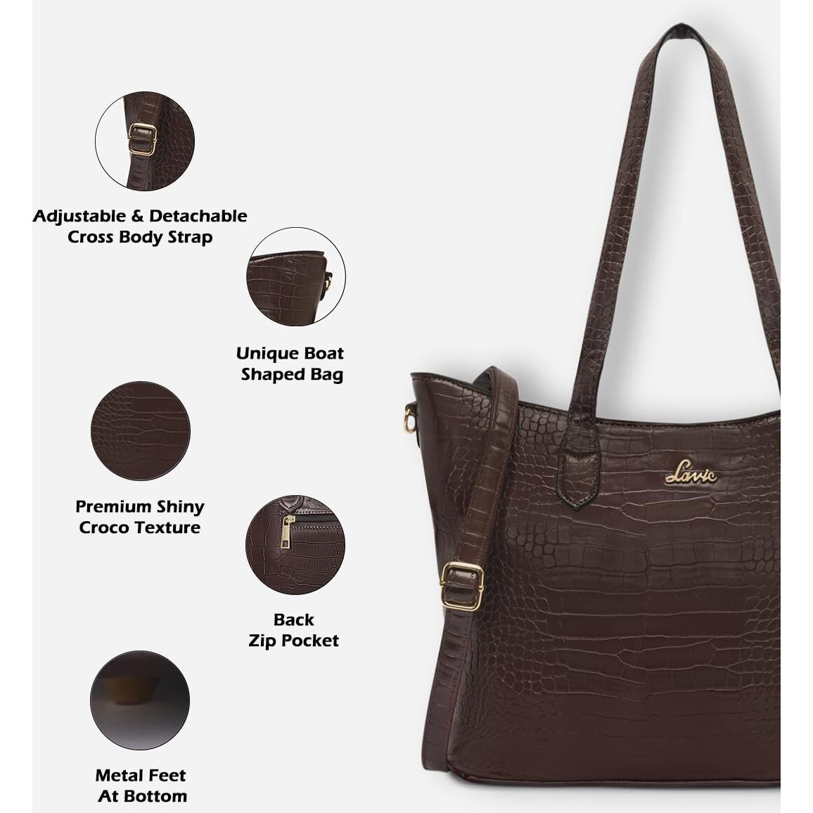 Lavie HAILON LG TOTE BAG - LADIES HANDBAG, CHOCO