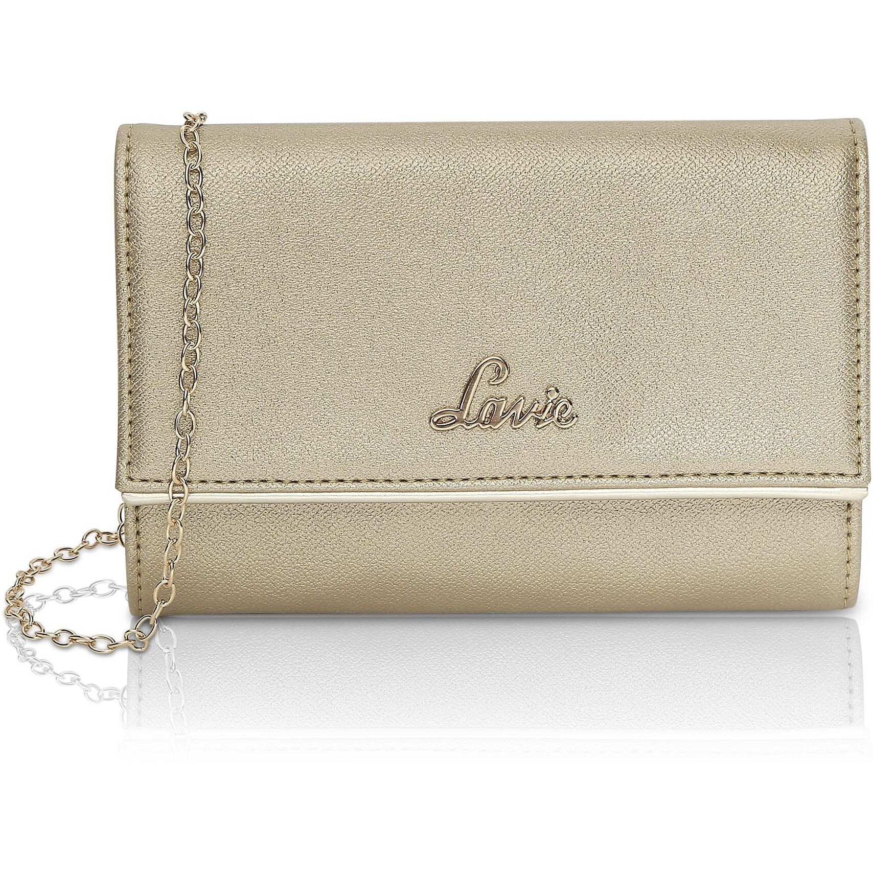 Lavie Women's Small Framed Foldover Clutch | Detachable Chain Sling Strap | Ladies Purse Wallet