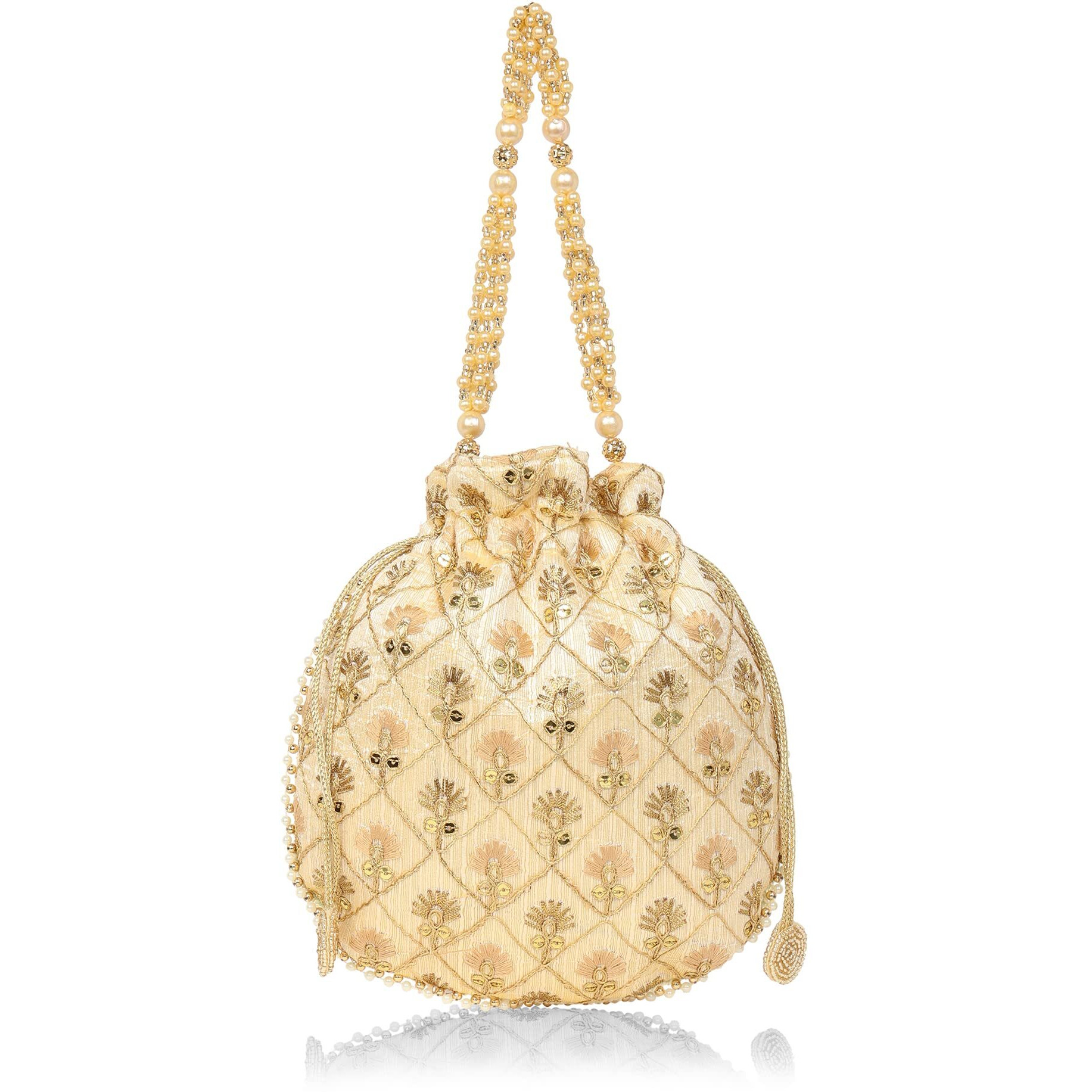 Lavie Women's Amara Round Potli Gold Ladies Purse Handbag