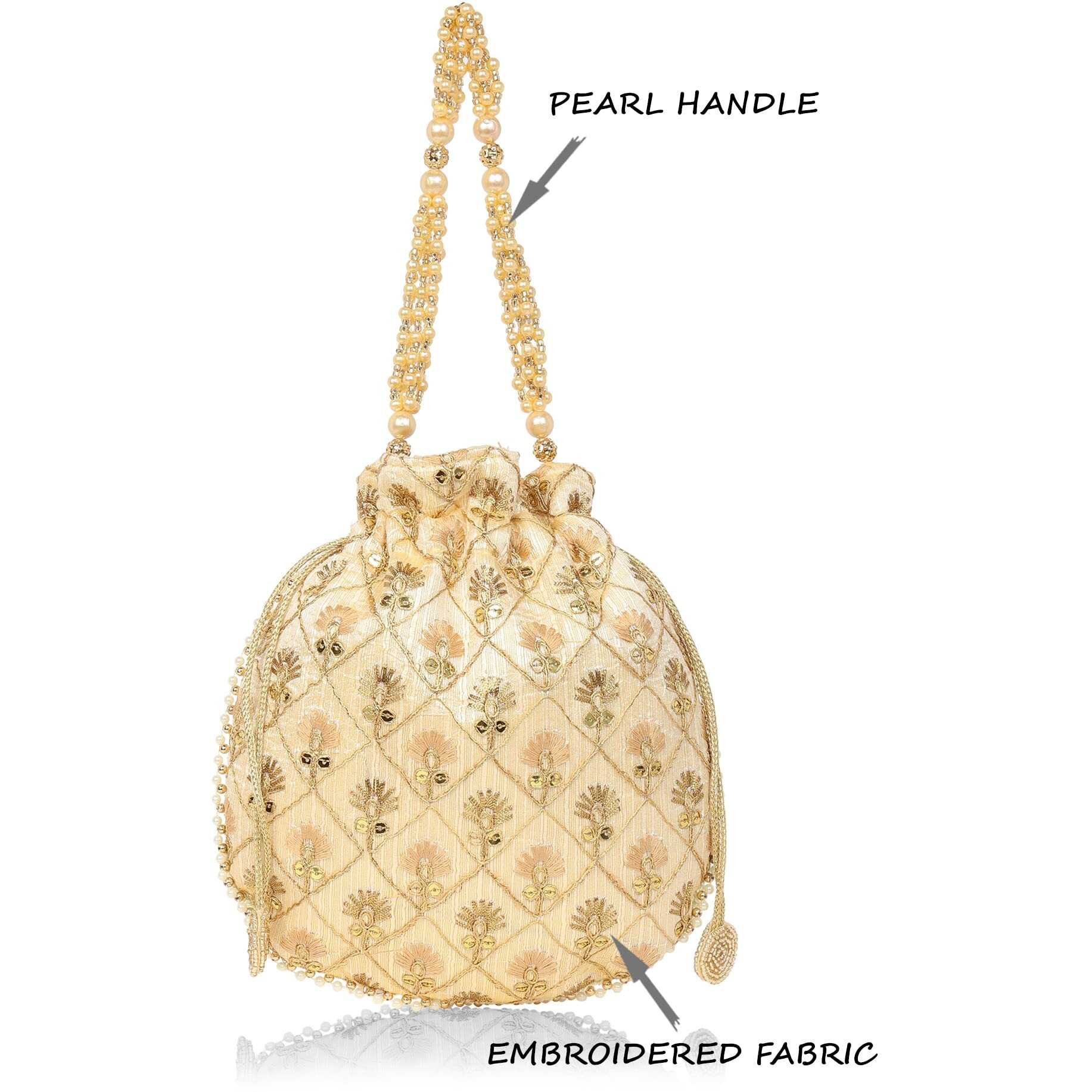 Lavie Women's Amara Round Potli Gold Ladies Purse Handbag