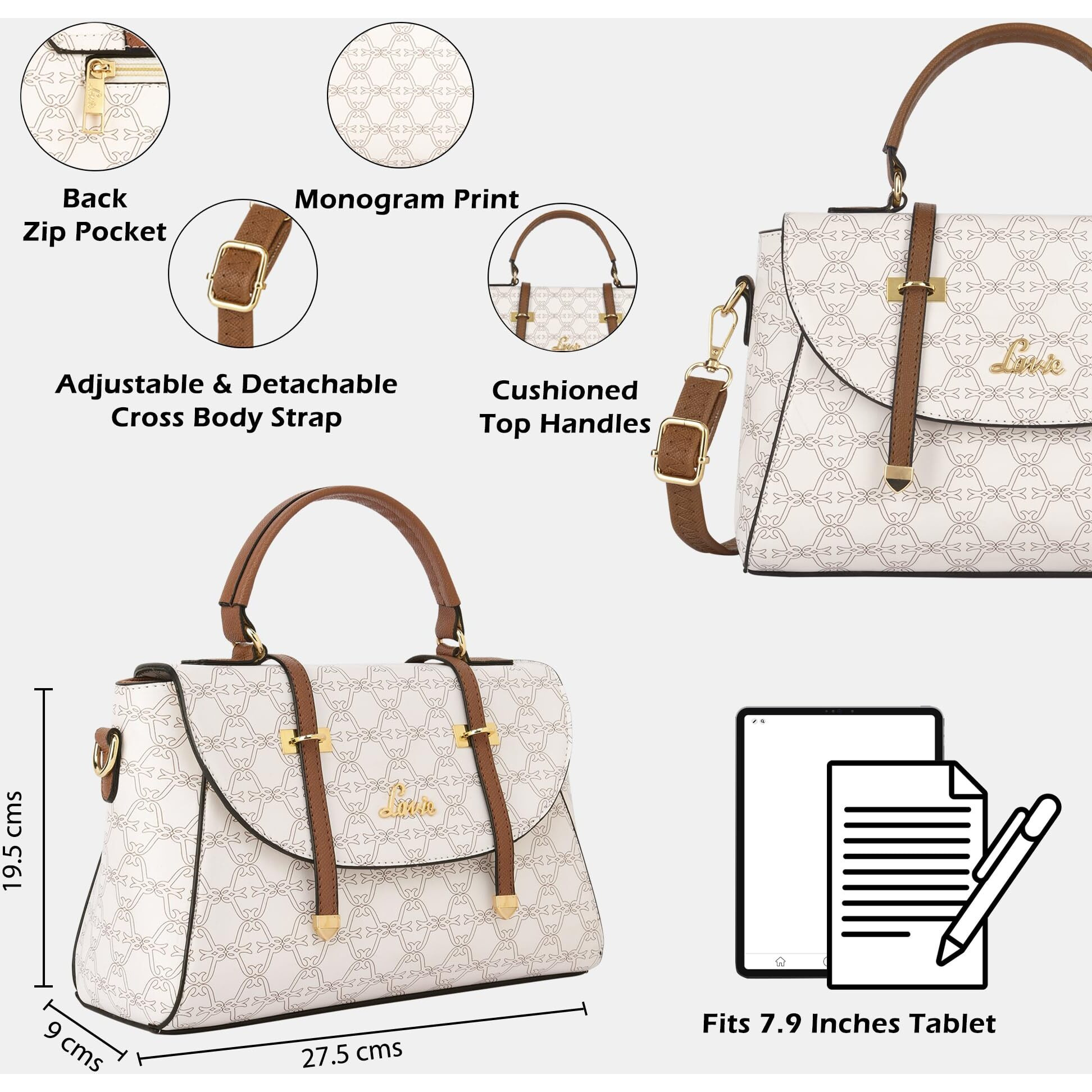 Lavie Women's Mono Beech Flap Satchel Bag | Ladies Purse Handbag