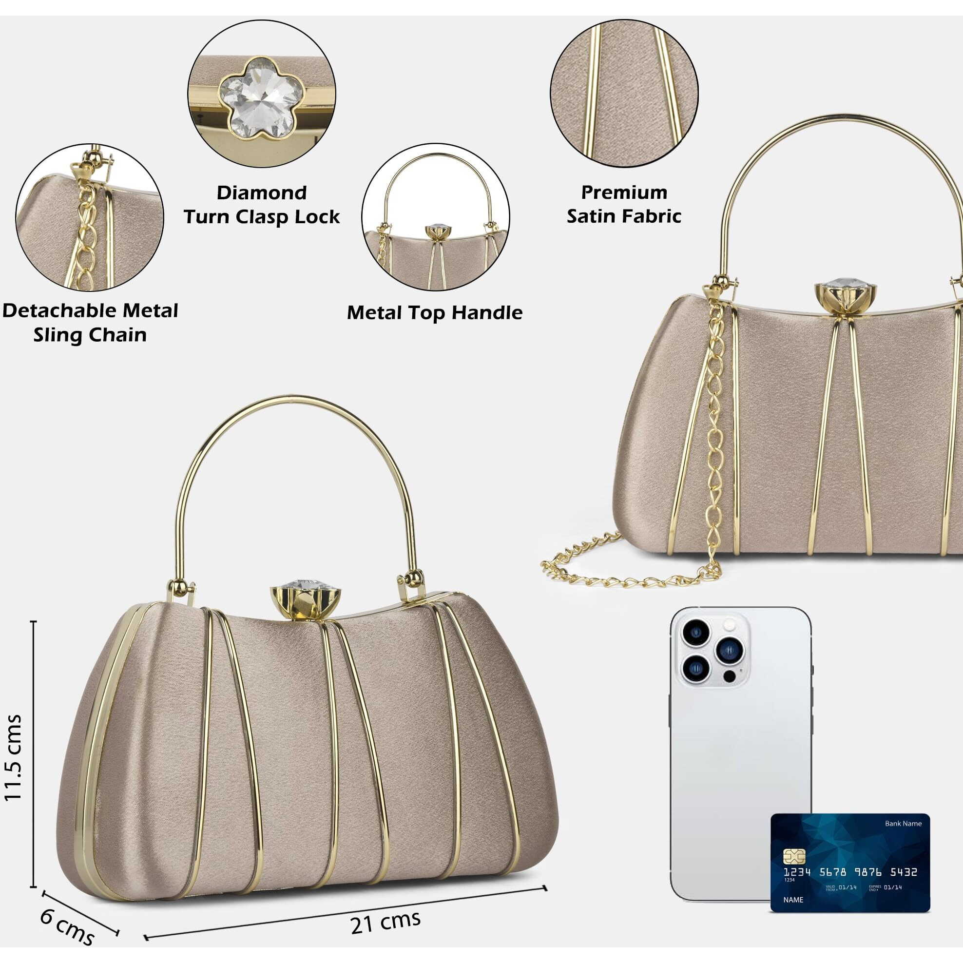 Lavie Women's Star Framed Clutch | Ladies Purse Handbag