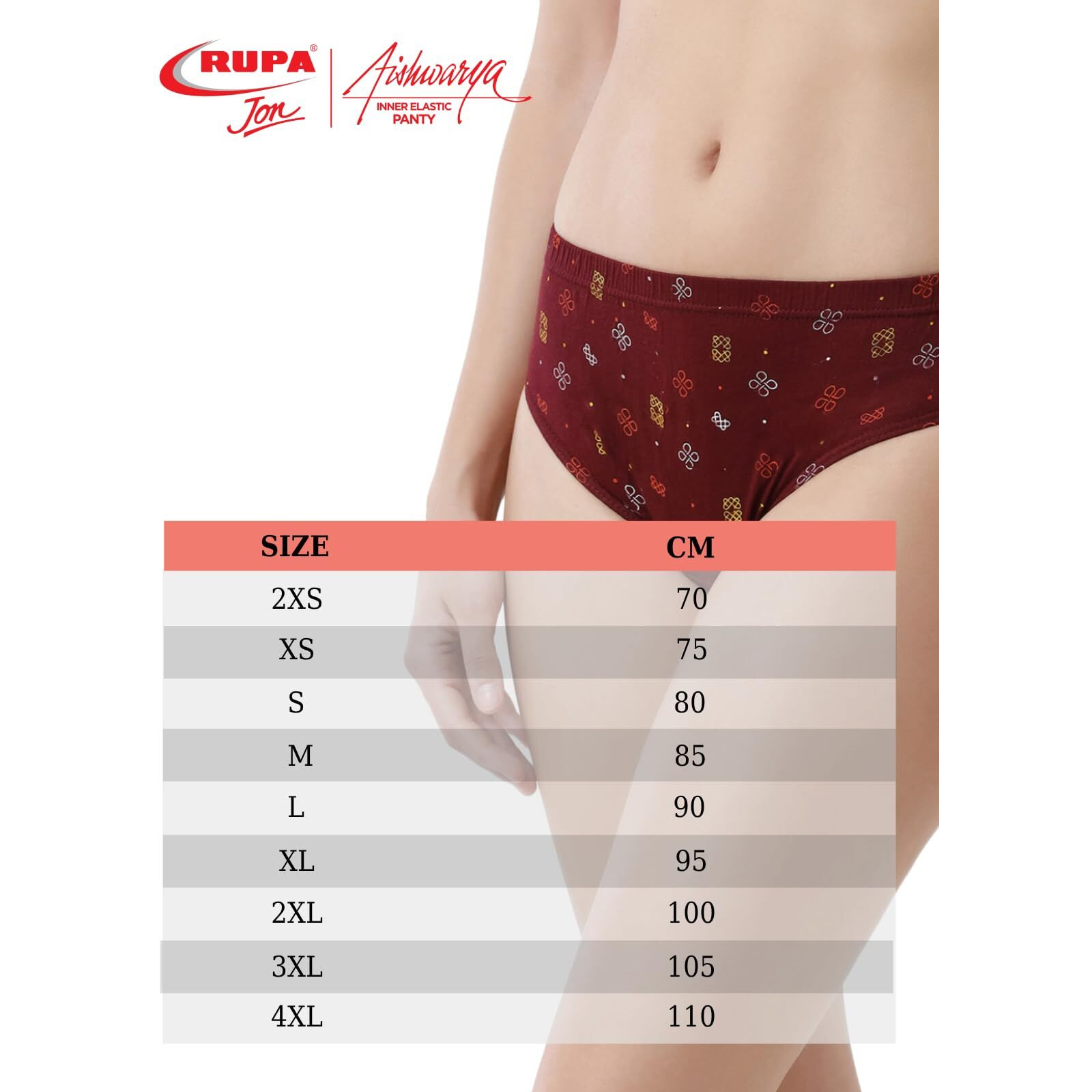 Rupa Jon Women Cotton Printed Mid Waist Hipster with Ultrasoft Concealed Waistband, Full Coverage Panty, Pack of 5 Assorted