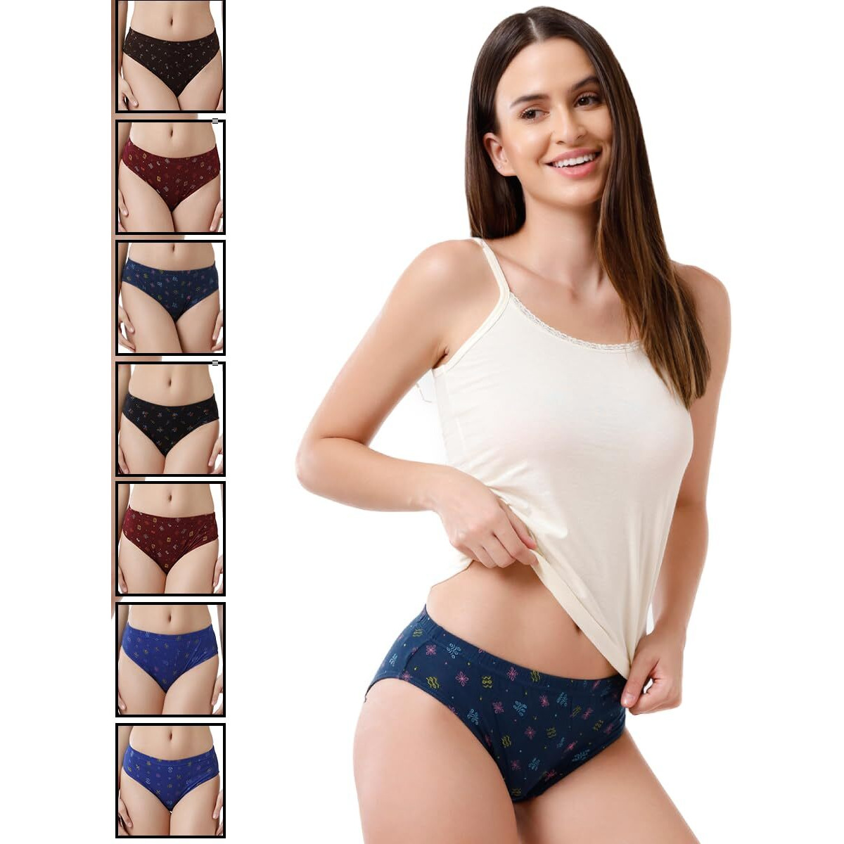 Rupa Women's Cotton Panties(Pack of 10) (JN ASH PRN PNTY-PO10_ASSRT_95 Printed_XL)(Colors and Prints May Vary) Assorted