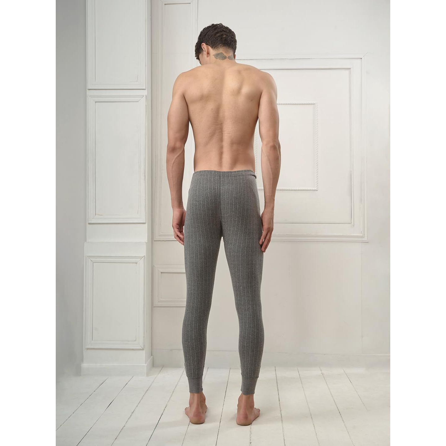 Lux Inferno Men's Sweatpants Fitted Thermal Bottom (Inferno_CH_TRO_100_Charcoal Melange_XX-Large)