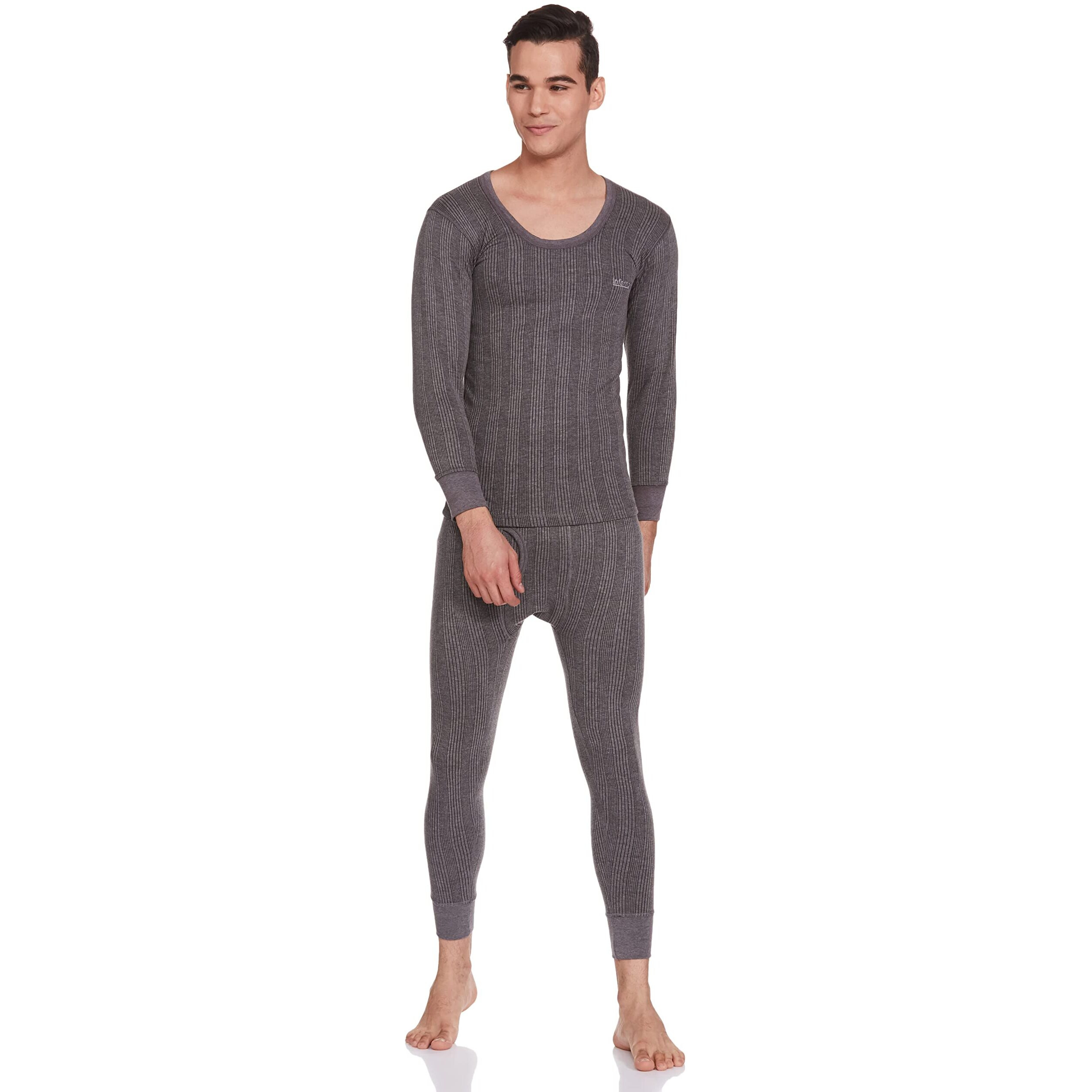 Lux Inferno Men's Thermal (Inferno_CH_FS_RN_TRO_Set_95_Charcoal Melange_X-Large)