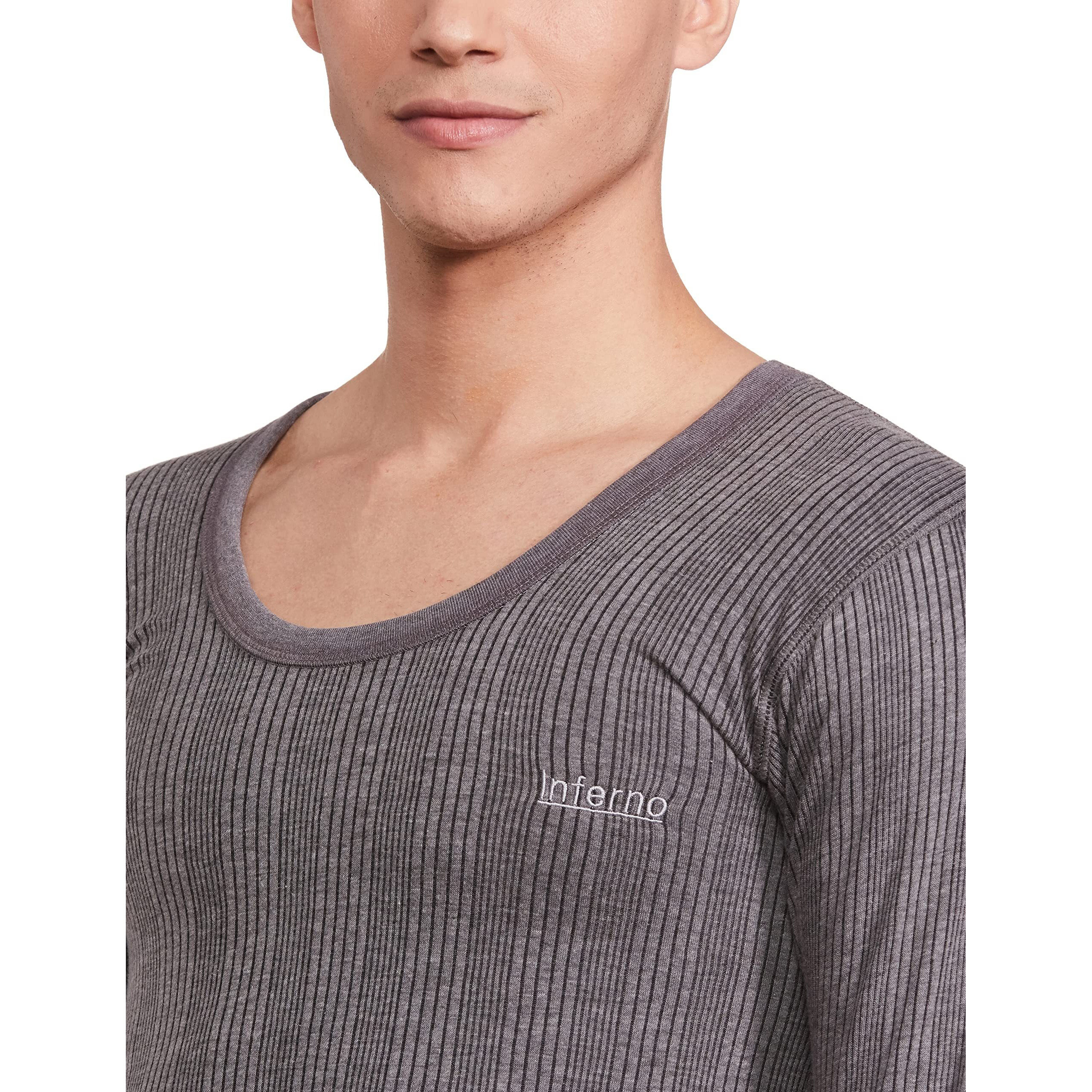 Lux Inferno Men's Thermal (Inferno_CH_FS_RN_TRO_Set_95_Charcoal Melange_X-Large)