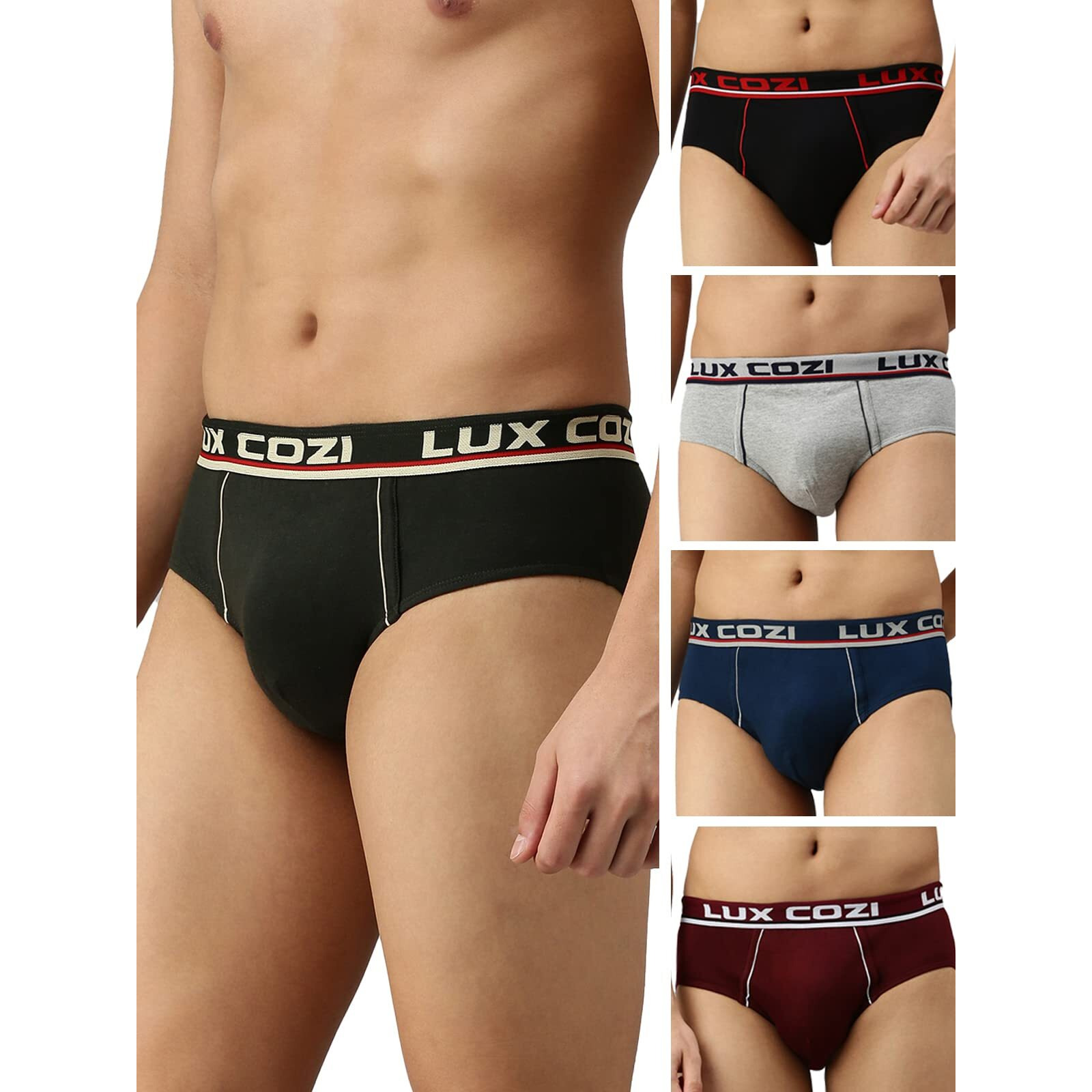 Lux Cozi Men's Cotton Brief (Pack of 5) (85) Assorted