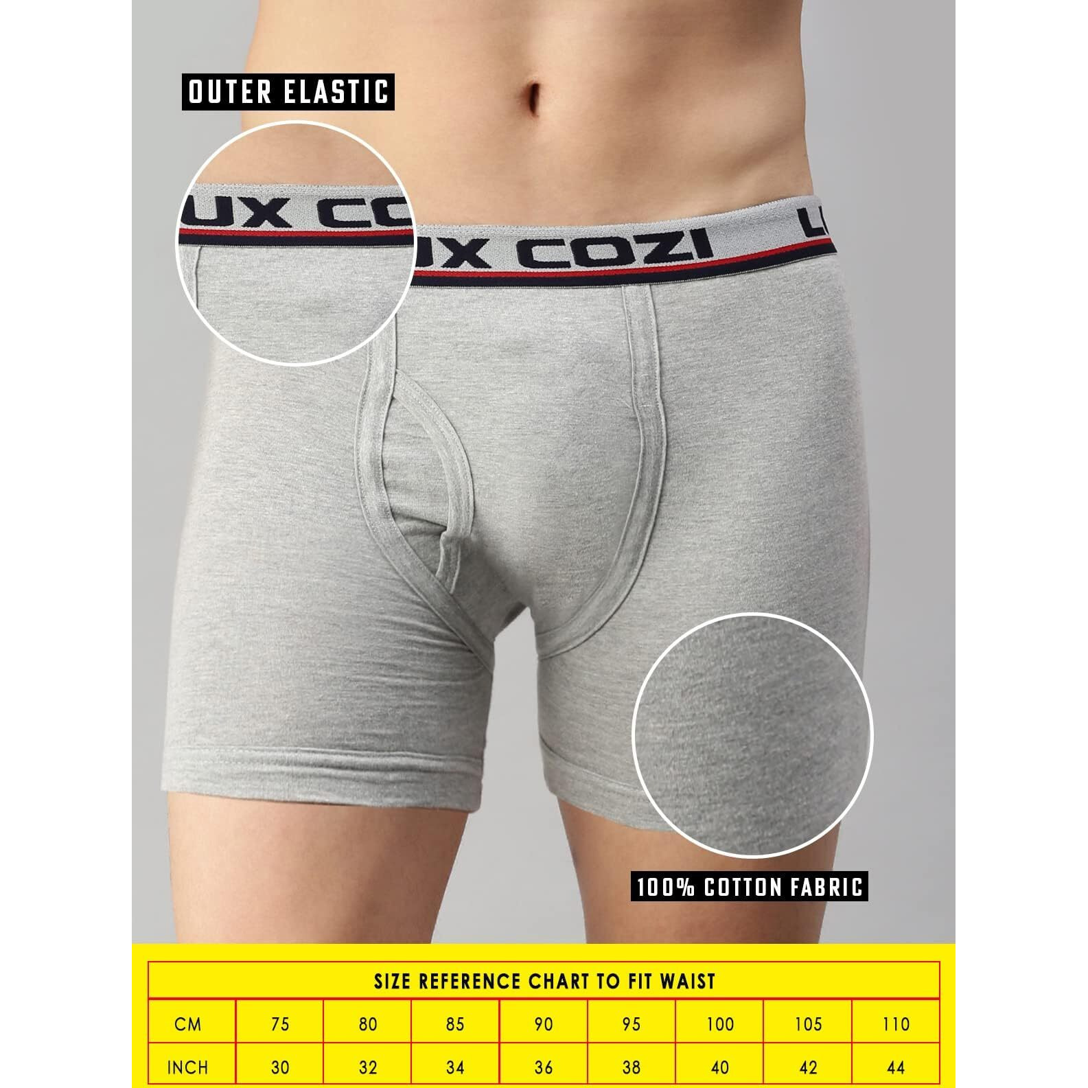 Lux Cozi Men's Cotton Trunks (Multicolor2_85 CM)