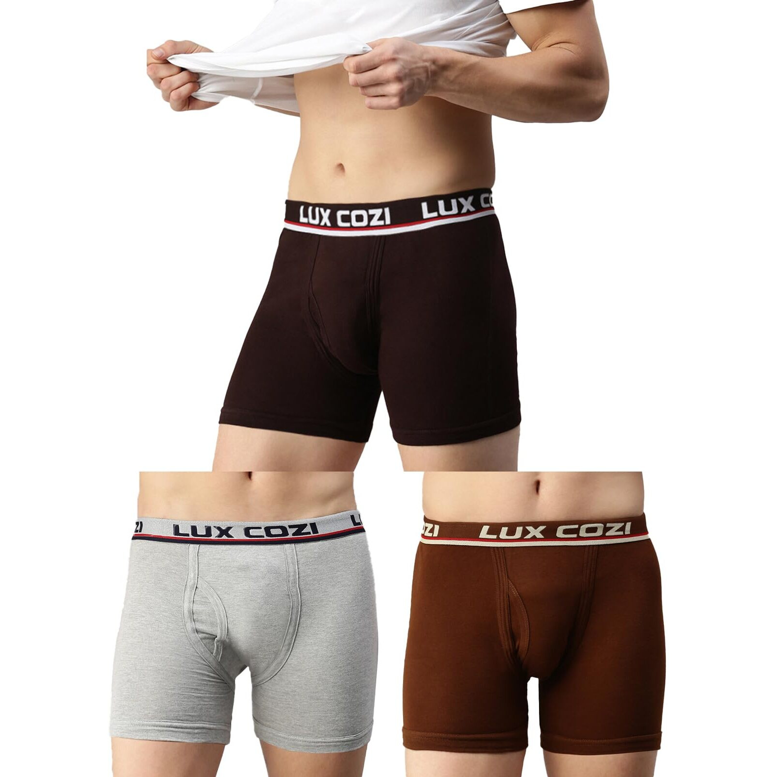 Lux Cozi Men's Cotton Trunks (Multicolor2_90 CM)