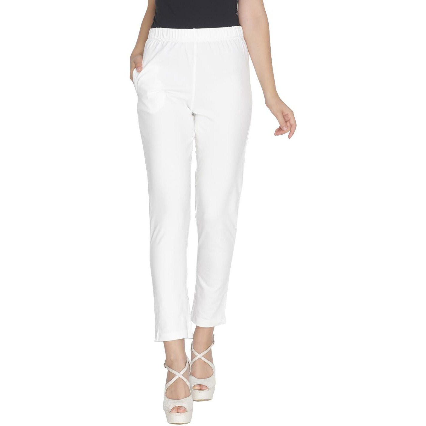 Lyra Women Solid Premium Cotton Kurtipant | Mid-Waist | Fashionwear