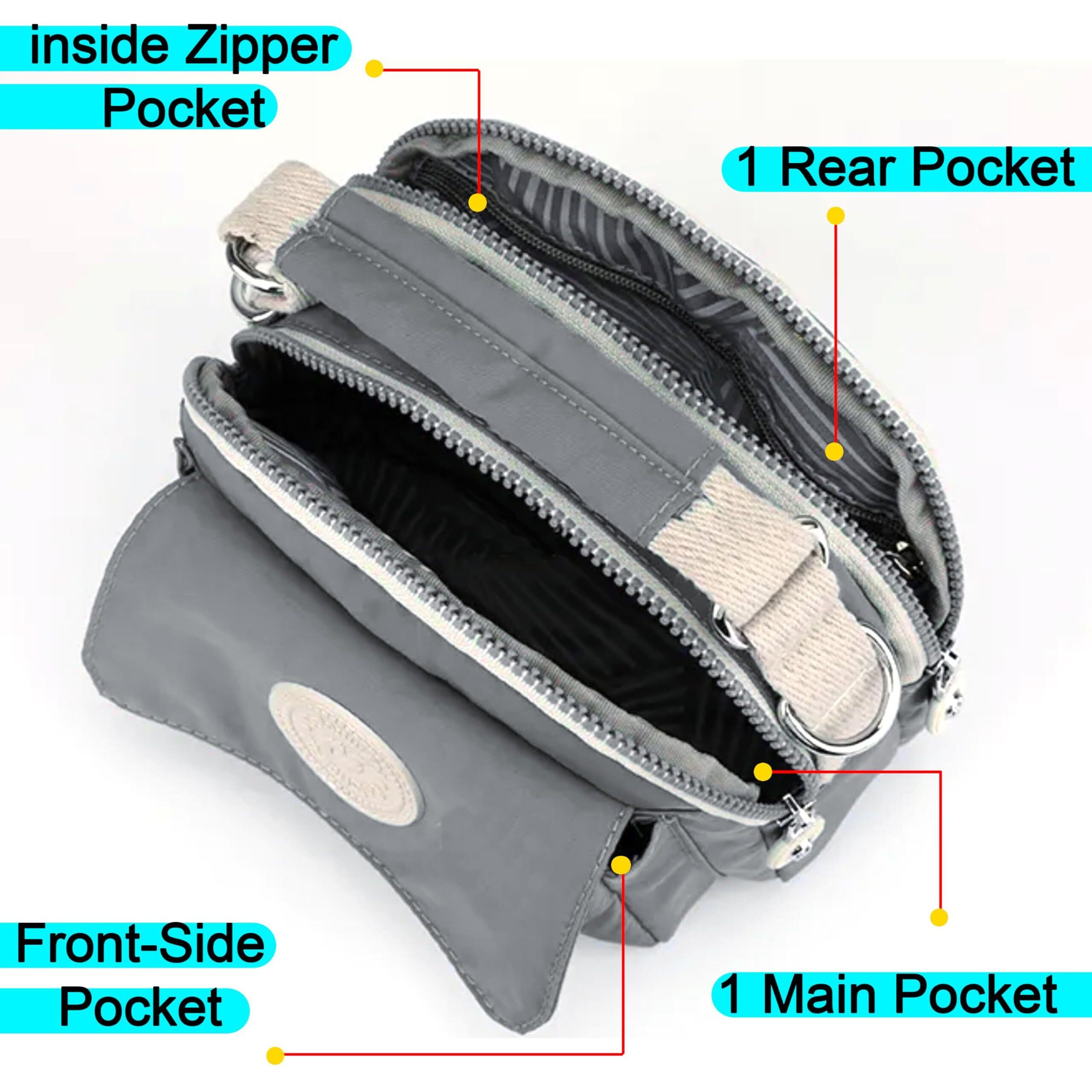 Storite Women's Stylish Small Lightweight Sling Crossbody Shoulder Bag, Portable Handbag Bag With Inner Padded Pocket & Adjustable Strap (Grey,21x10x17cm)