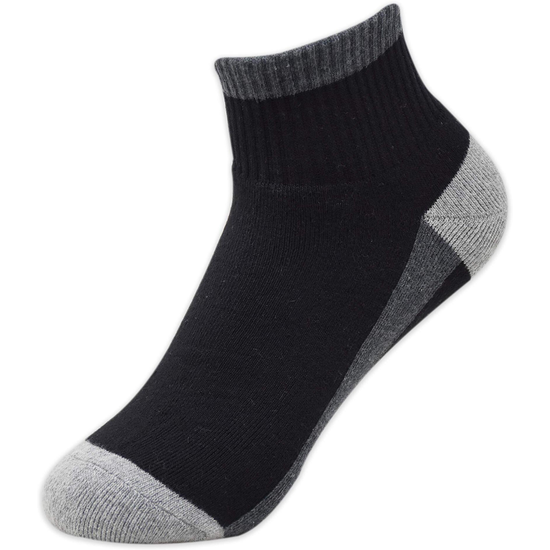 BALENZIA Men's Cushioned High Ankle Sports/Gym Socks (Free Size) Made with 100% Cotton & Spandex. Pack of 3 (Multicolour) | Terry/Towel Ankle Socks for Men.