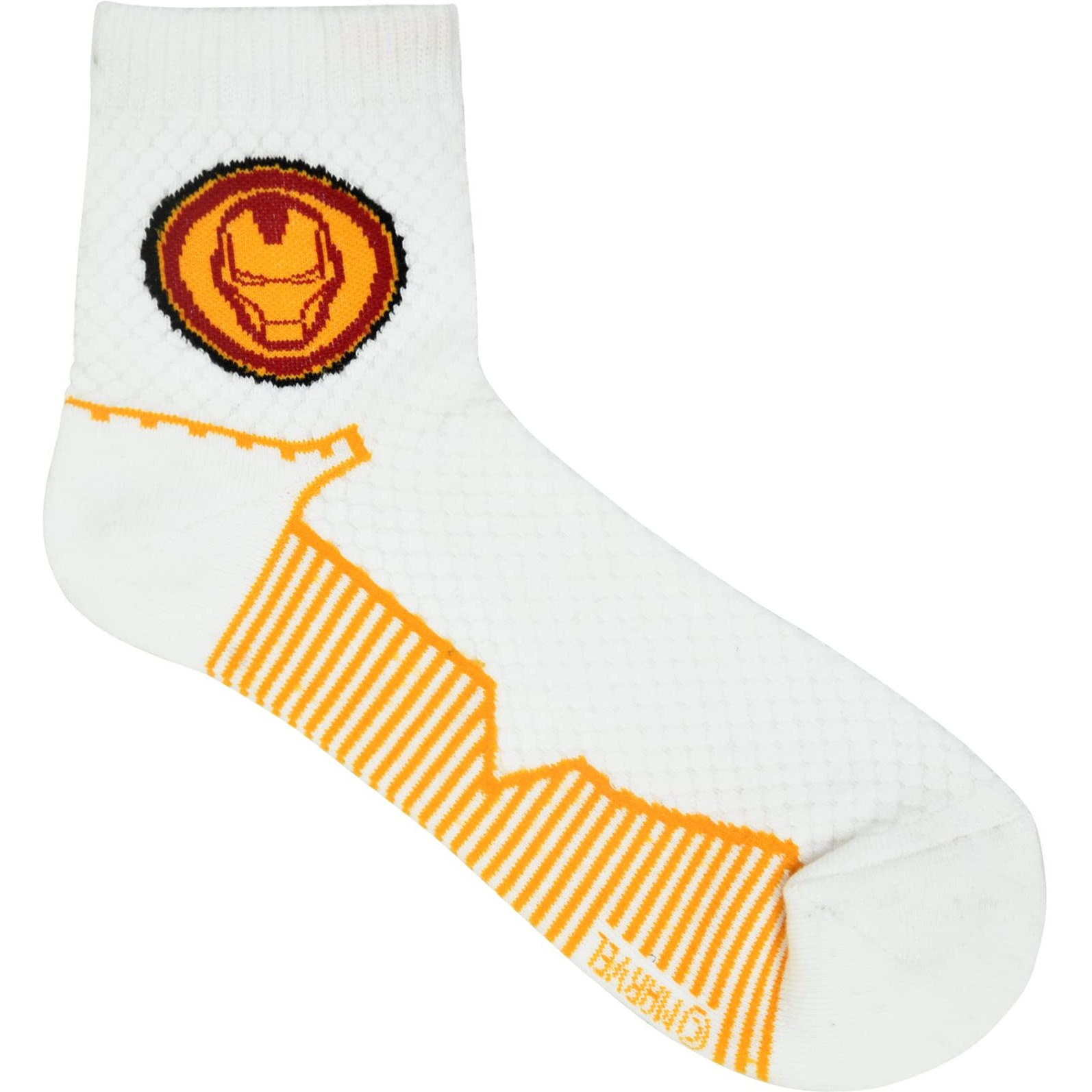 BALENZIA X Marvel Iron Man,Captain America & Hulk Logo Themed High Ankle Half Cushioned Sports Socks for Men-(Pack of 3 Pairs)(Free Size) White,Green,Navy