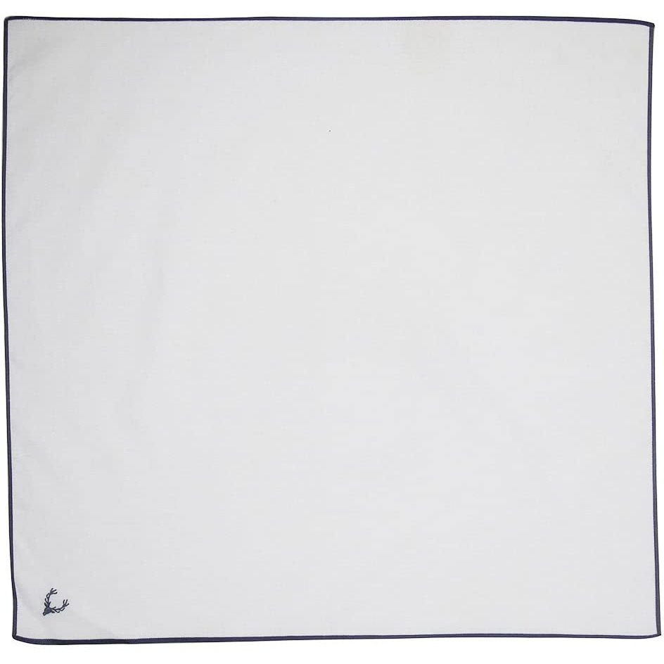 Allen Solly Men's Cotton White Handkerchiefs with Colored Border & Brand Logo (Pack of 3)