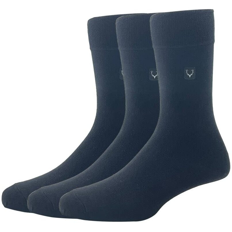 Allen Solly Men's Cotton Full Length Socks (Pack Of 3) - Black