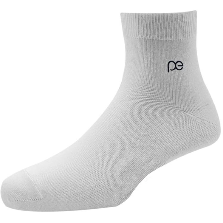 Peter England Men's Cotton Quarter Length Socks (Pack of 3) White, Dark Grey, Black