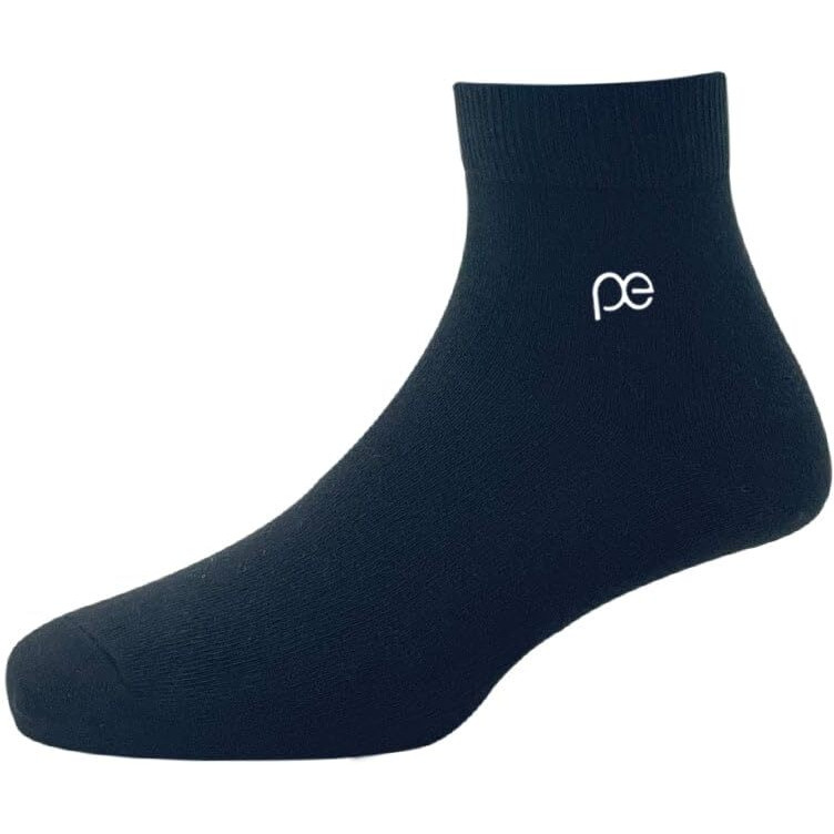Peter England Men's Cotton Quarter Length Socks (Pack of 3) White, Dark Grey, Black