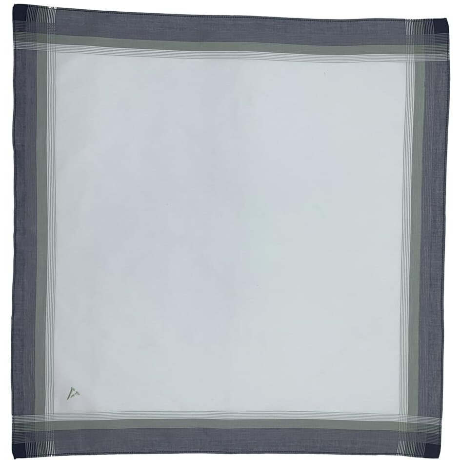 Van Heusen Men's Cotton Casual Style Colour Border Handkerchief With Brand Logo (Pack Of 6), Multicolor, 45