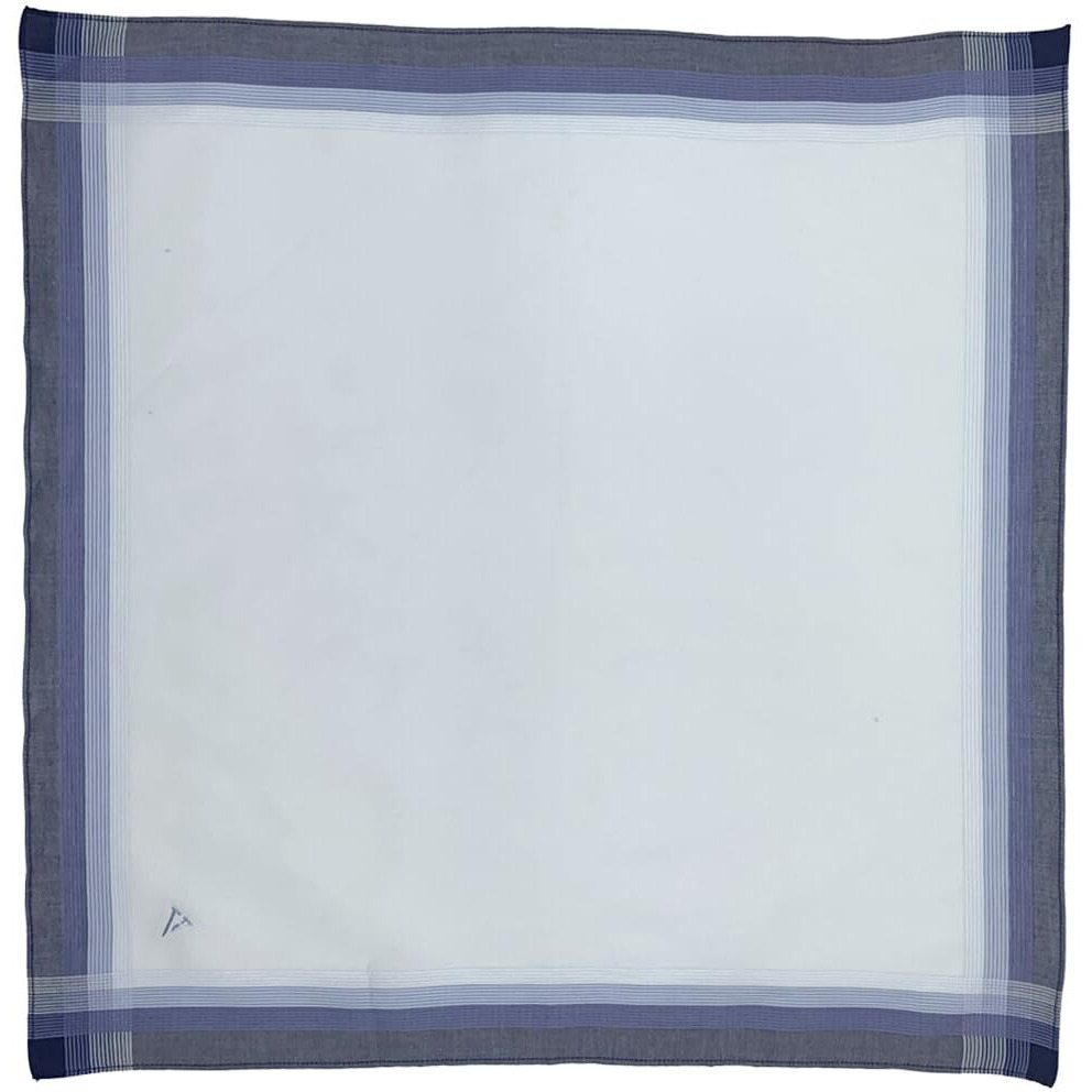 Van Heusen Men's Cotton Casual Style Colour Border Handkerchief With Brand Logo (Pack Of 6), Multicolor, 45